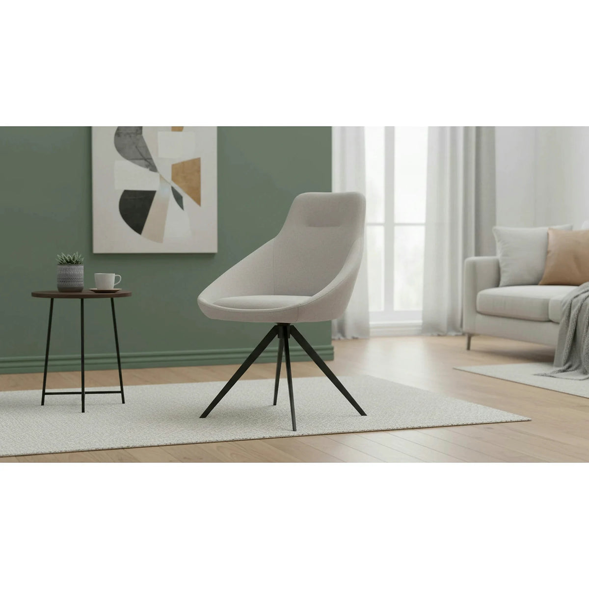 Scaun K431, gri deschis/negru, stofa clasica/metal, 55x54x84 cm