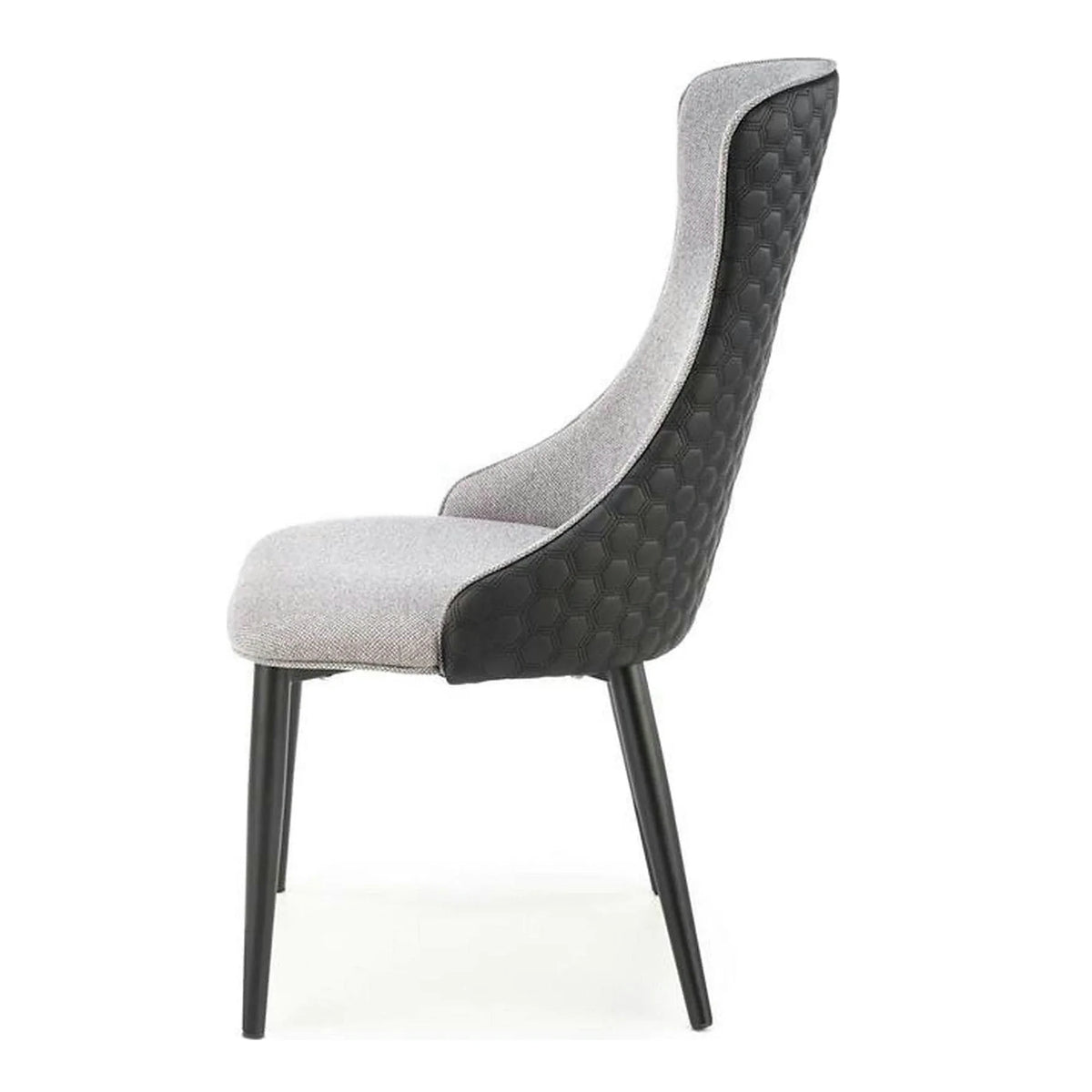 Scaun K434, gri/negru, stofa catifelata/piele ecologica, 53x54x97 cm
