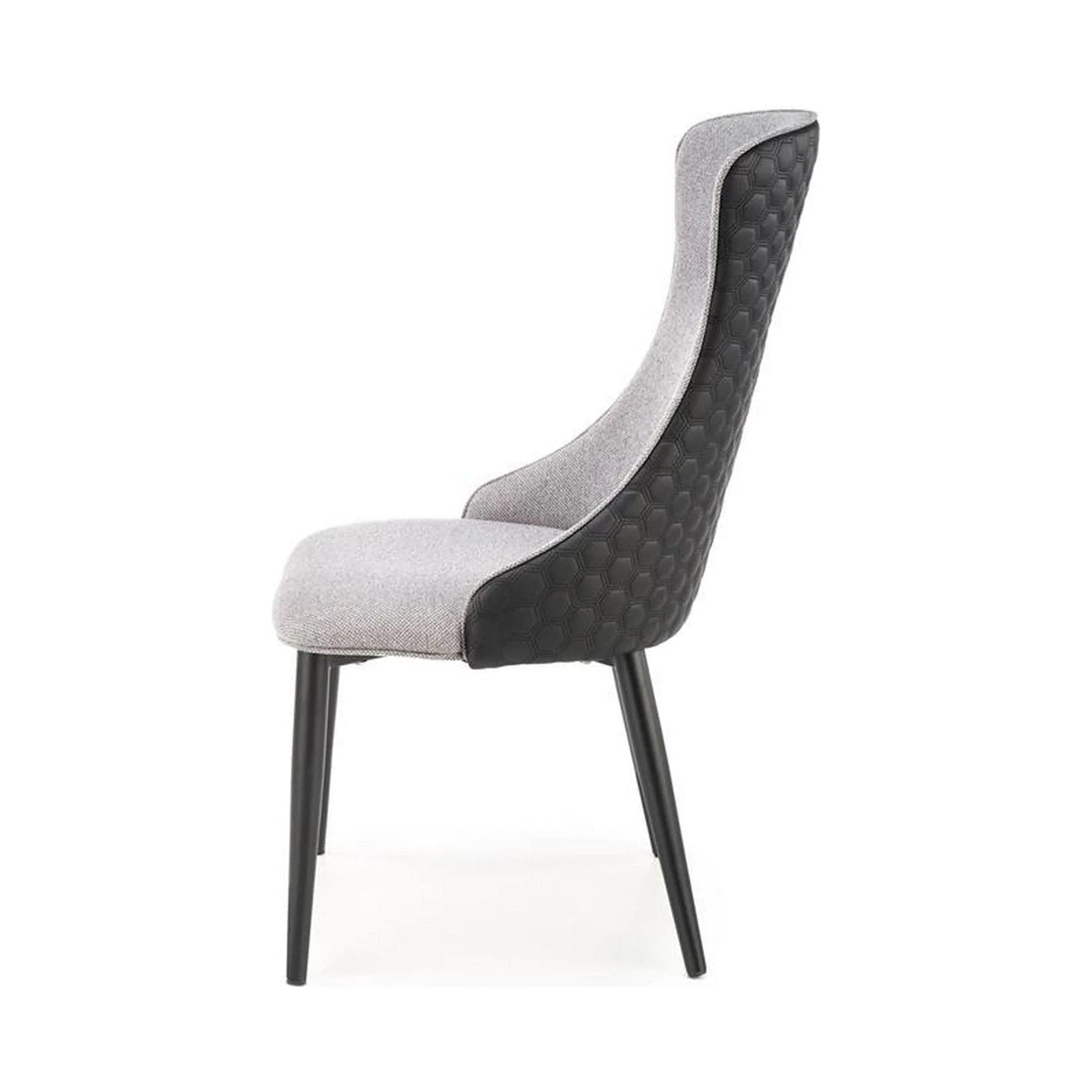 Scaun K434, gri/negru, stofa catifelata/piele ecologica, 53x54x97 cm