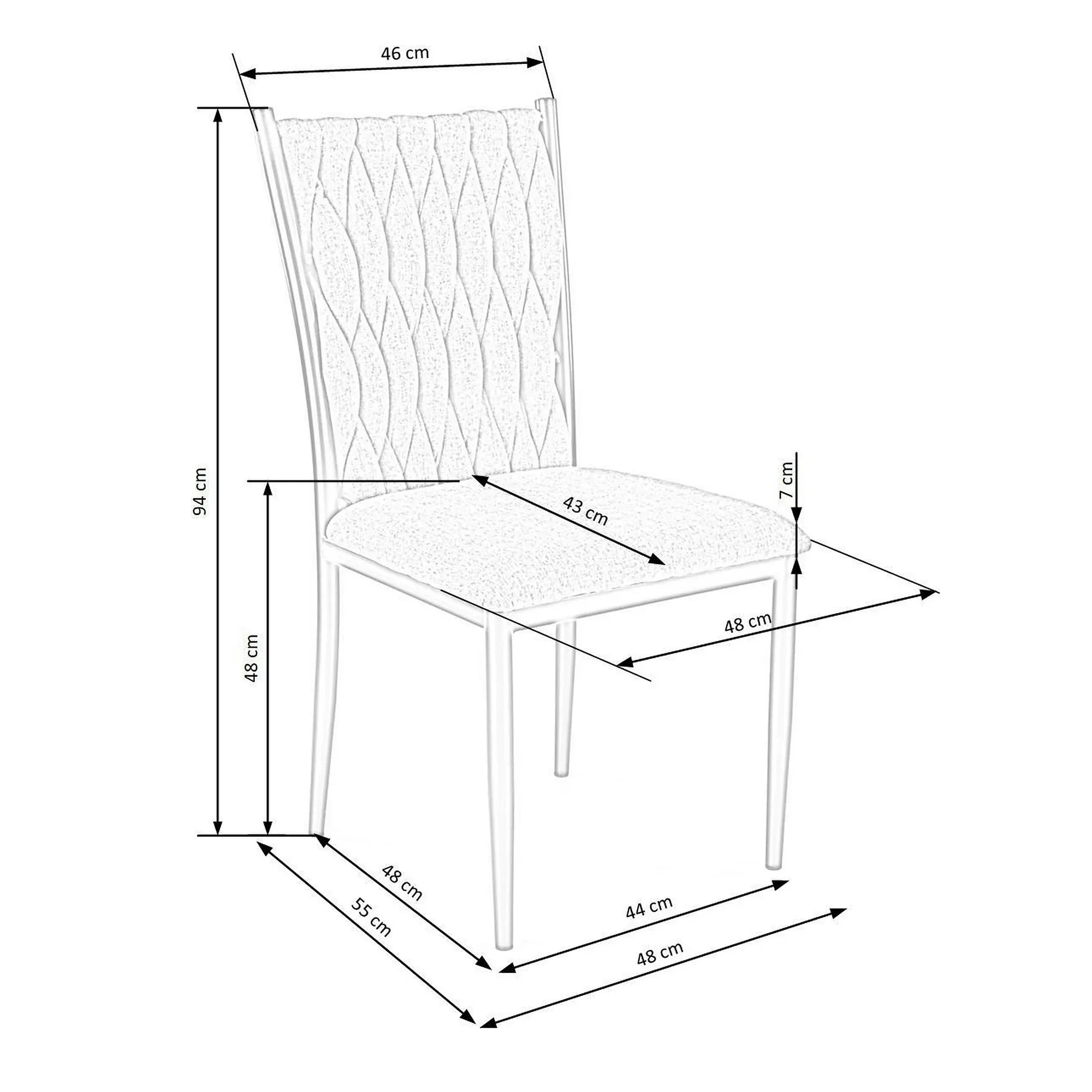 Scaun K436, gri/auriu, stofa catifelata/metal, 48x55x94 cm