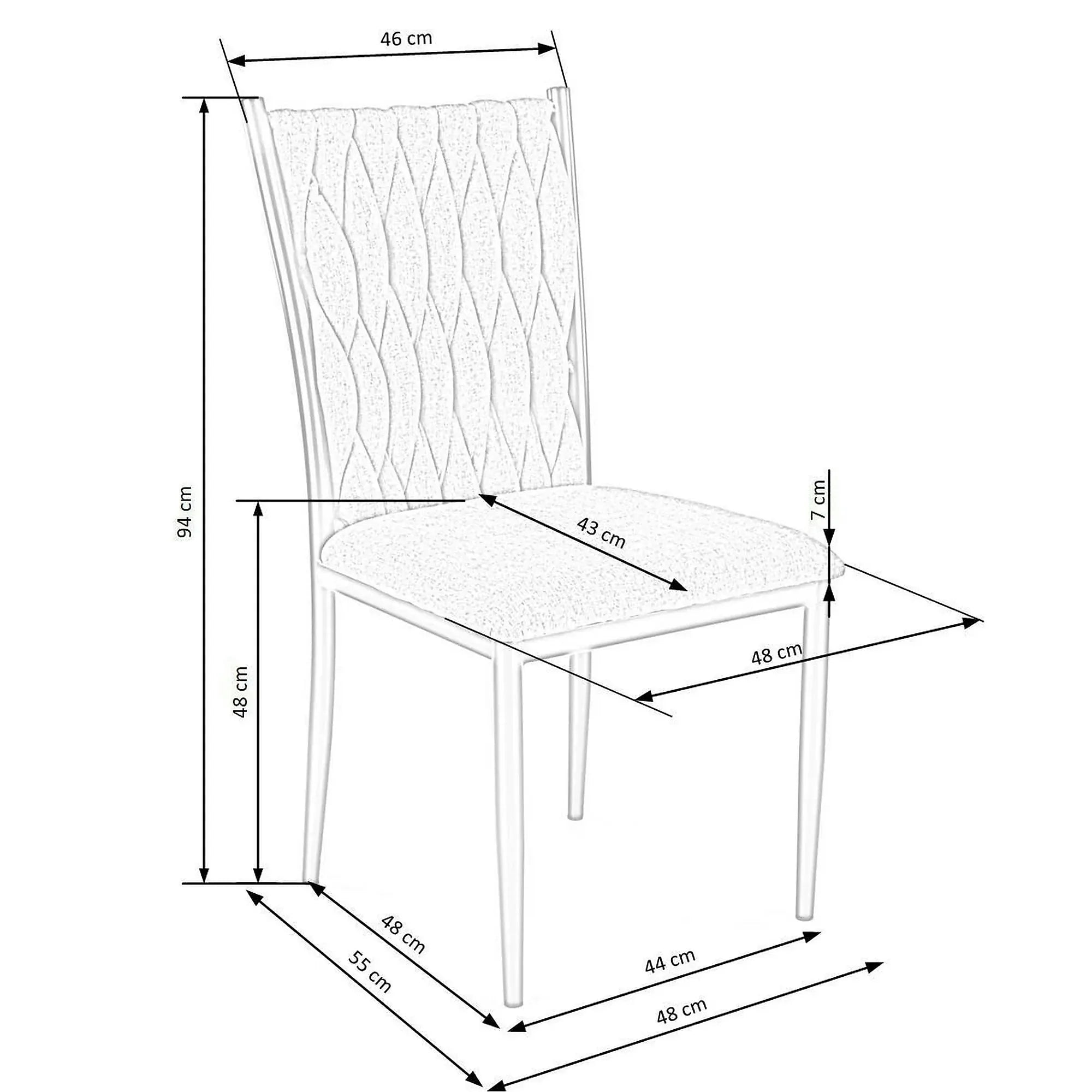Scaun K436, gri/auriu, stofa catifelata/metal, 48x55x94 cm
