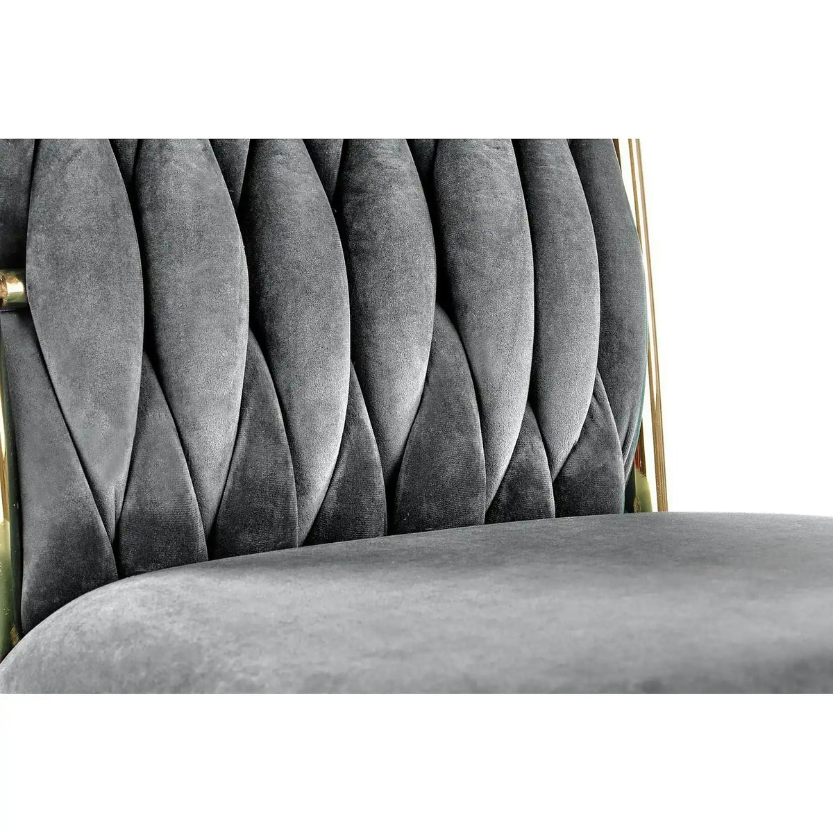Scaun K436, gri/auriu, stofa catifelata/metal, 48x55x94 cm