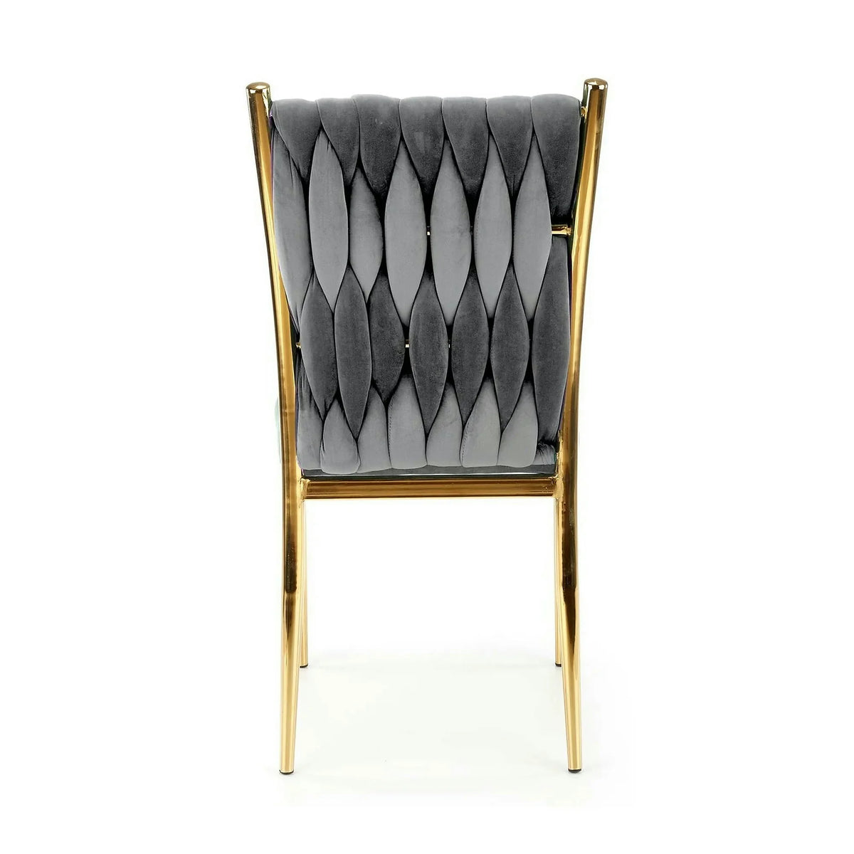 Scaun K436, gri/auriu, stofa catifelata/metal, 48x55x94 cm