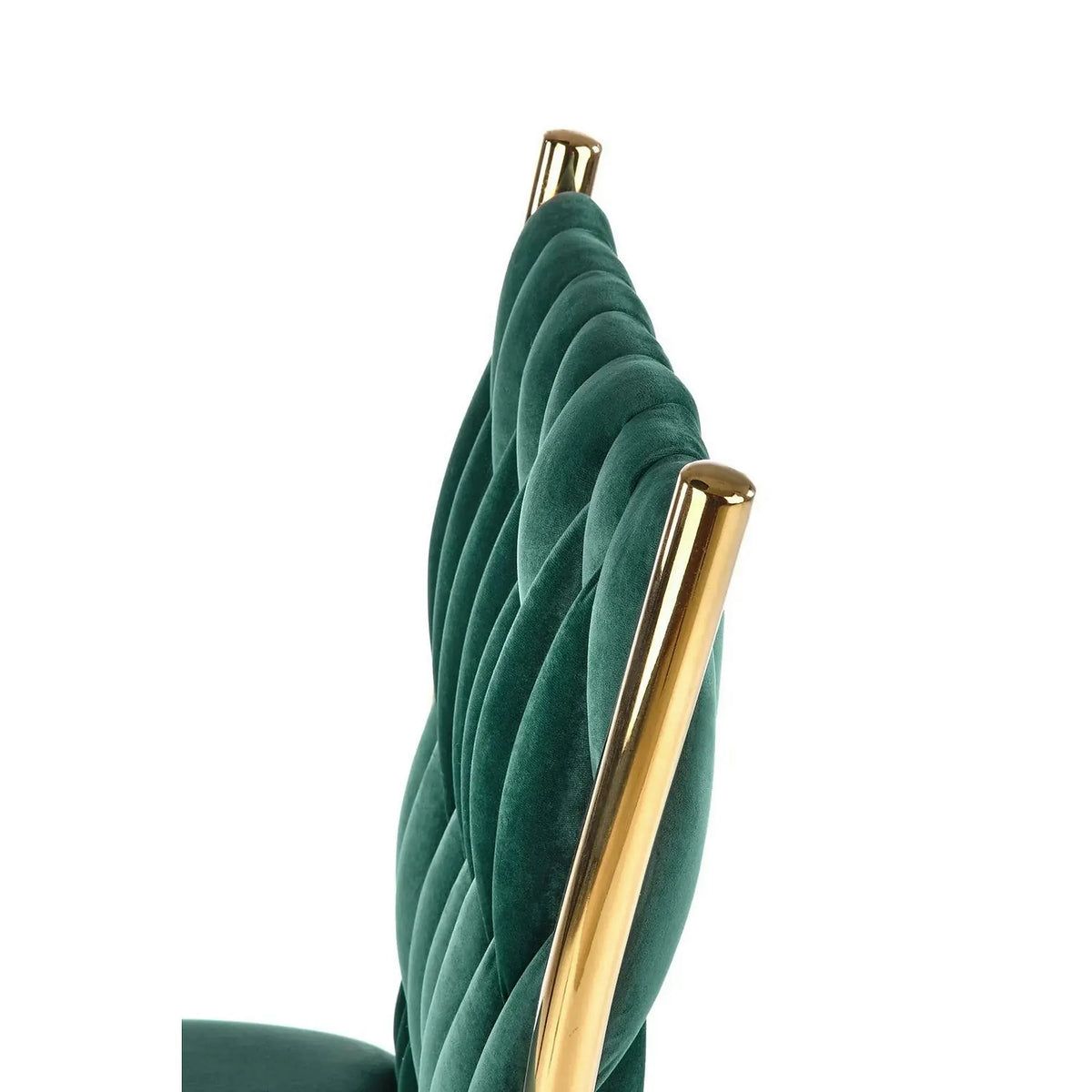Scaun K436, verde/auriu, stofa catifelata/metal, 48x55x94 cm