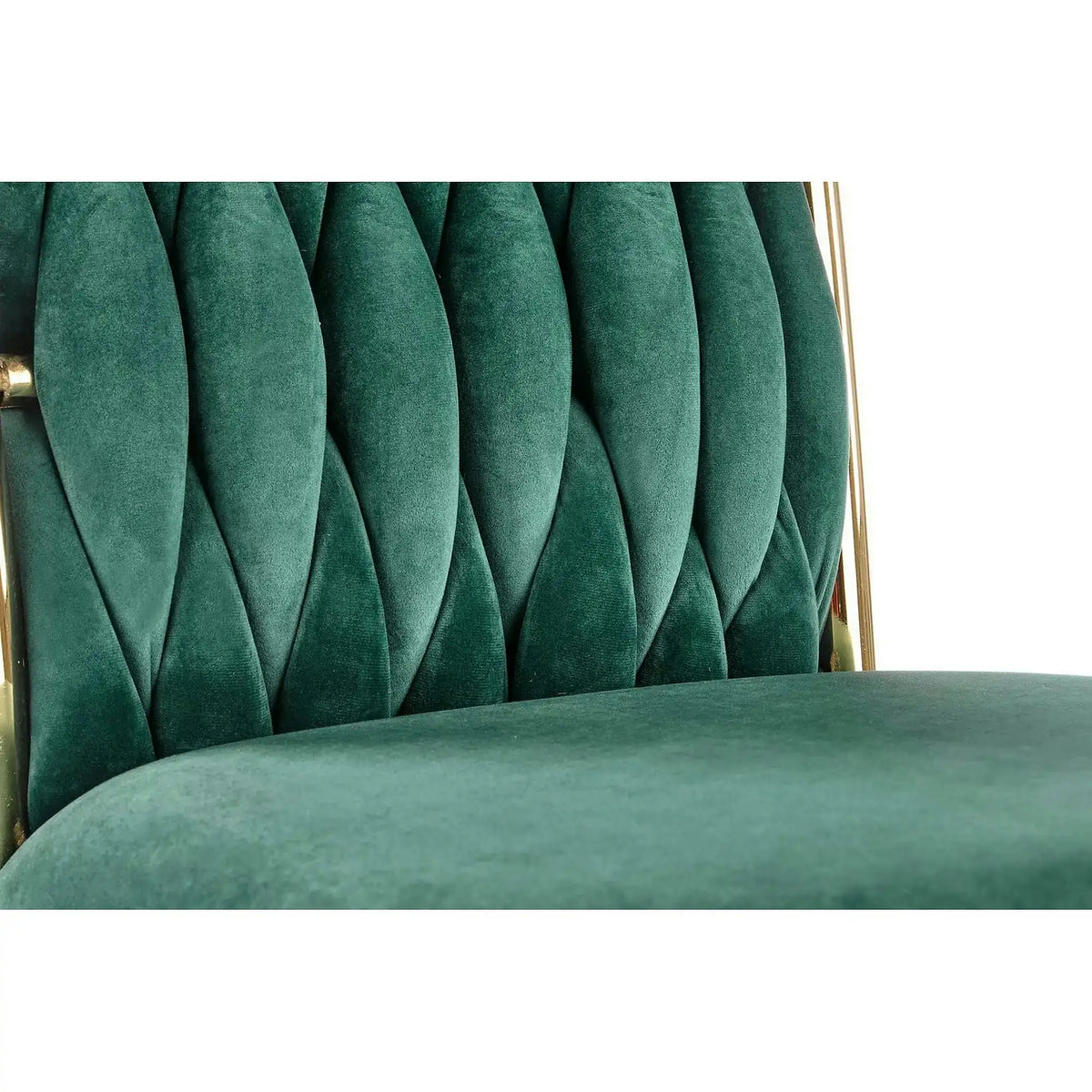 Scaun K436, verde/auriu, stofa catifelata/metal, 48x55x94 cm