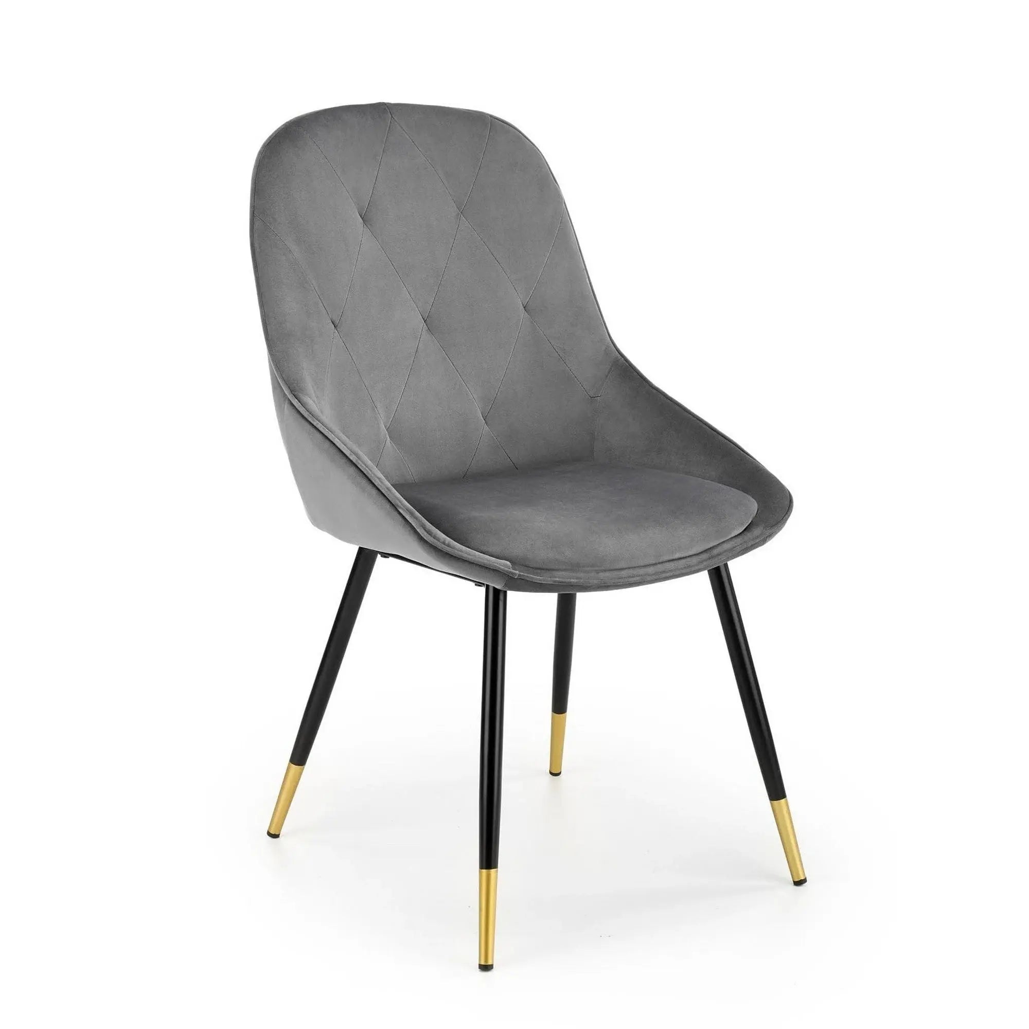 Scaun K437, gri/negru, stofa catifelata/metal, 49x55x88 cm