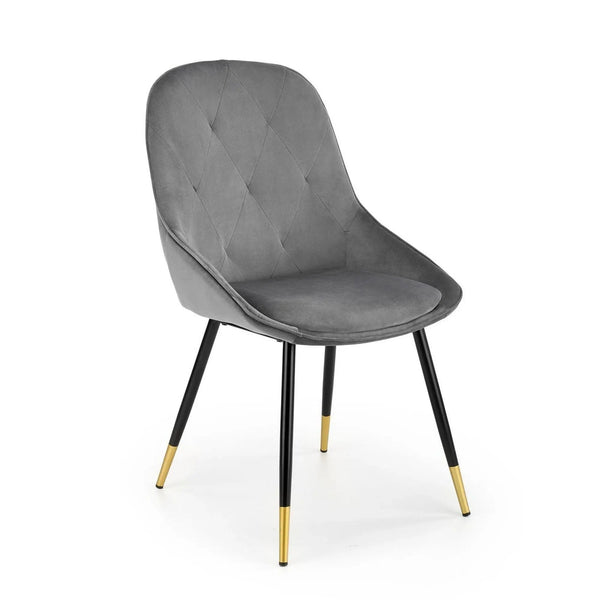 Scaun K437, gri/negru, stofa catifelata/metal, 49x55x88 cm