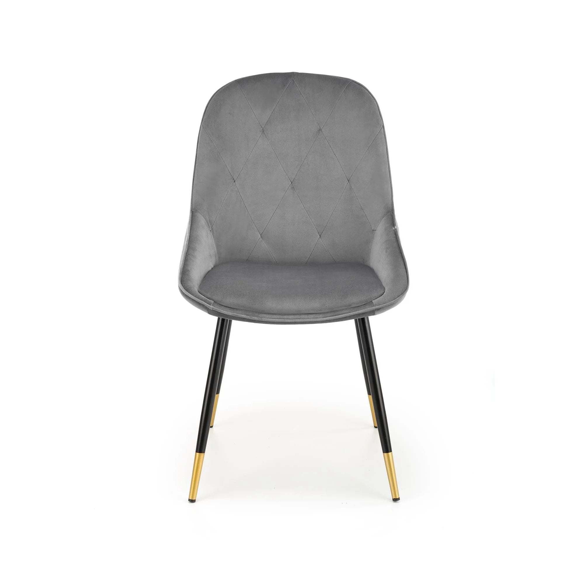 Scaun K437, gri/negru, stofa catifelata/metal, 49x55x88 cm