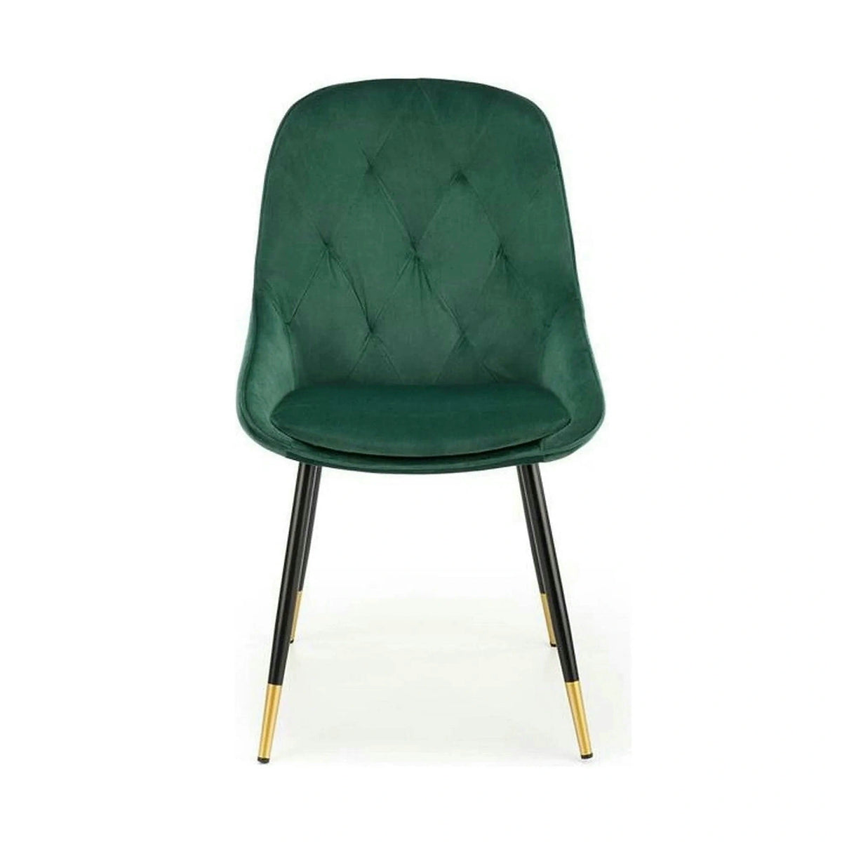 Scaun K437, verde inchis/negru, stofa catifelata/metal, 49x55x88 cm