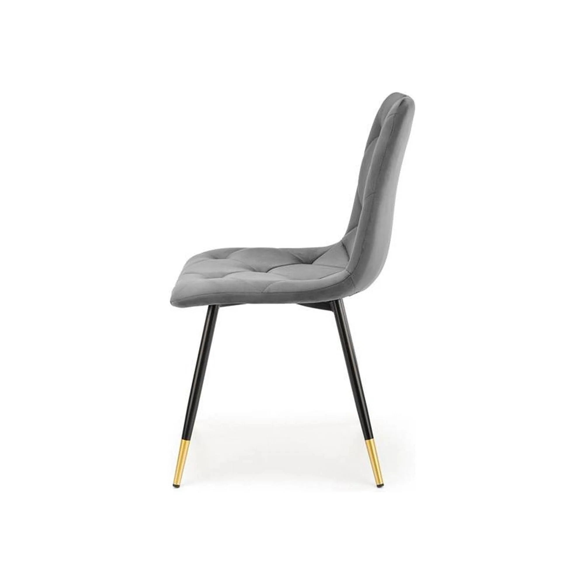 Scaun K438, gri/negru, stofa catifelata/metal, 45x50x86 cm