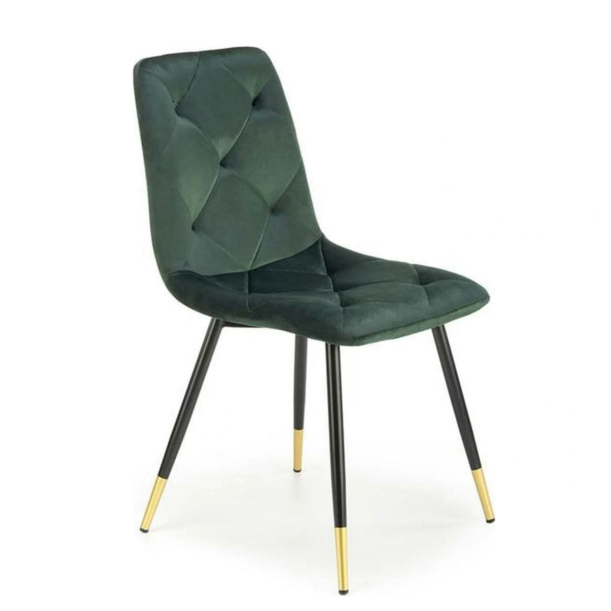 Scaun K438, verde inchis/negru, stofa catifelata/metal, 45x50x86 cm