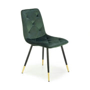 Scaun K438, verde inchis/negru, stofa catifelata/metal, 45x50x86 cm