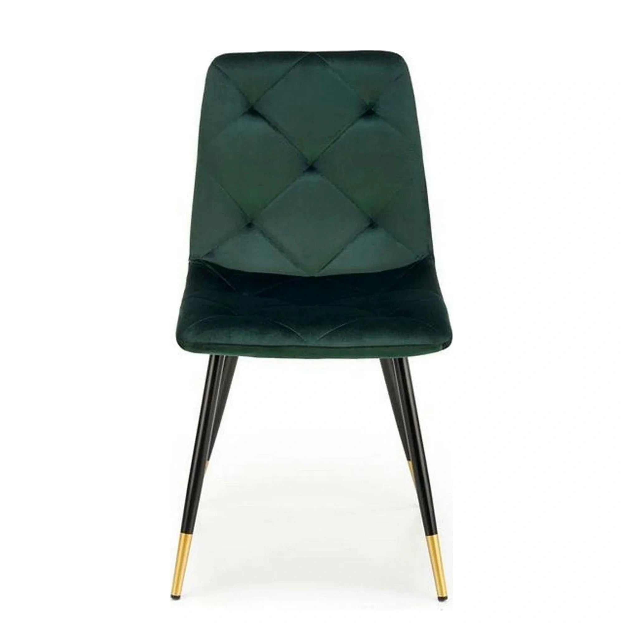 Scaun K438, verde inchis/negru, stofa catifelata/metal, 45x50x86 cm
