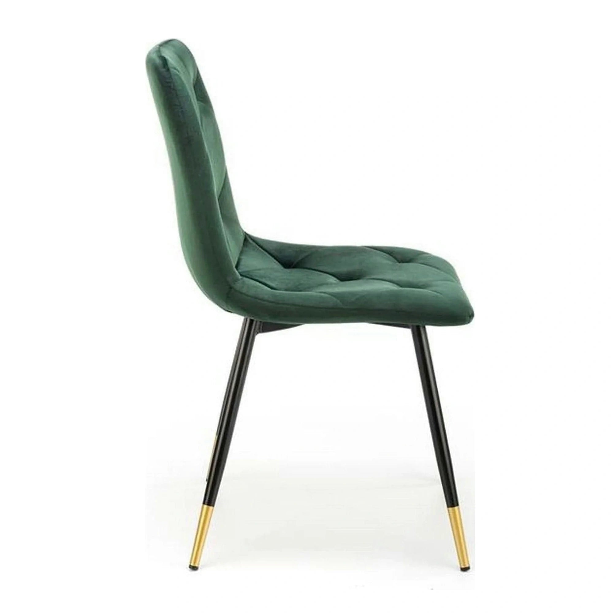 Scaun K438, verde inchis/negru, stofa catifelata/metal, 45x50x86 cm