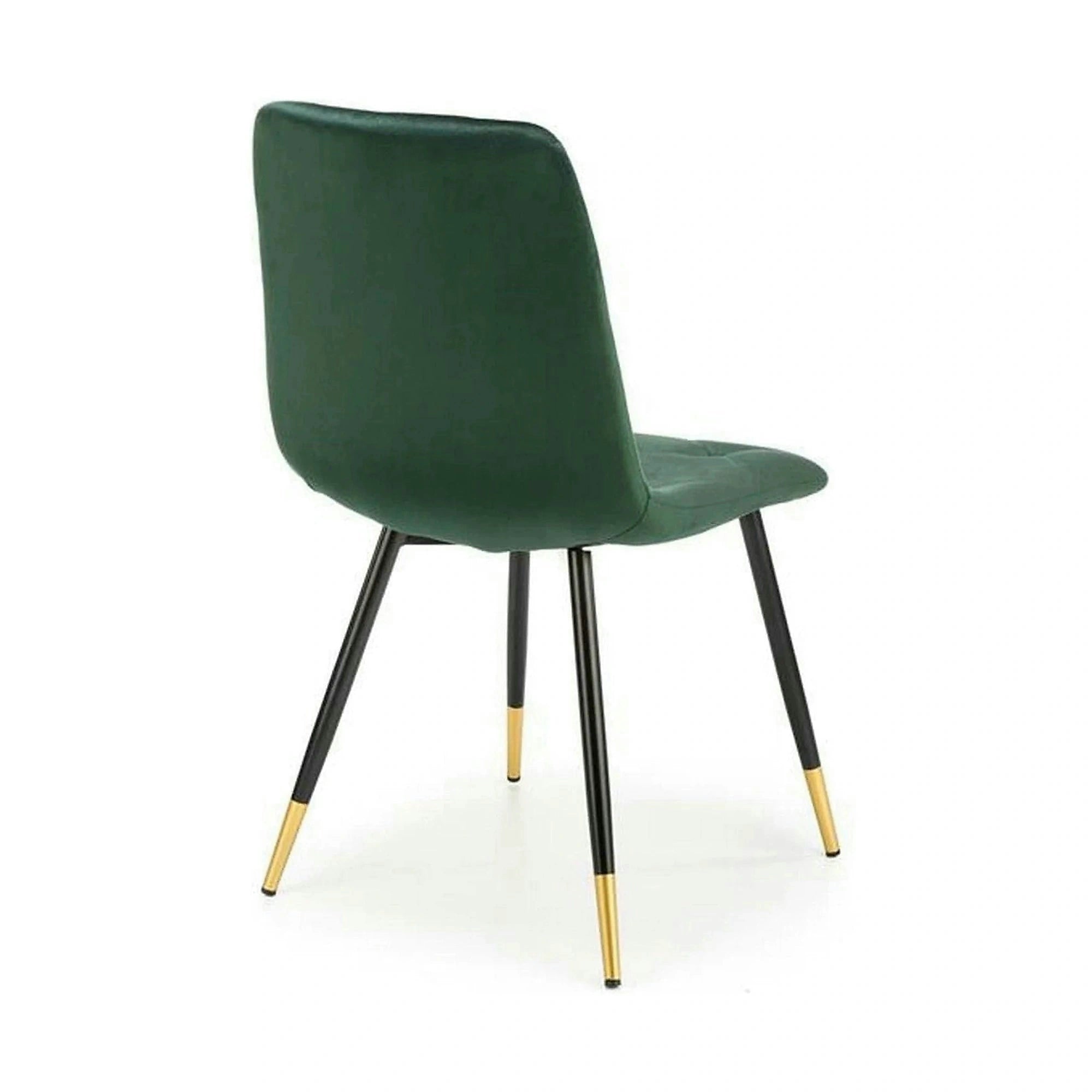 Scaun K438, verde inchis/negru, stofa catifelata/metal, 45x50x86 cm