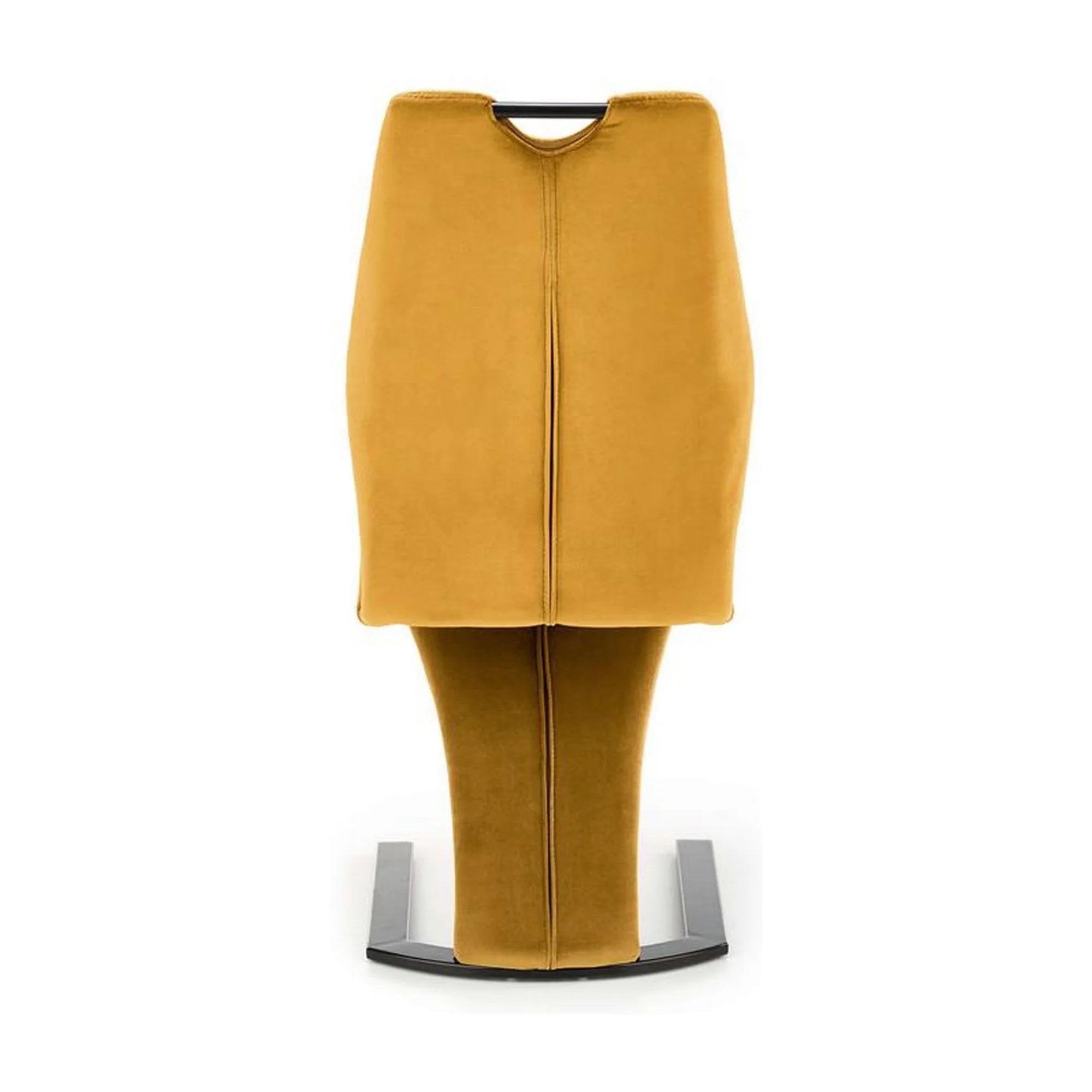 Scaun K442, galben mustar/negru, stofa catifelata/metal, 46x61x102 cm