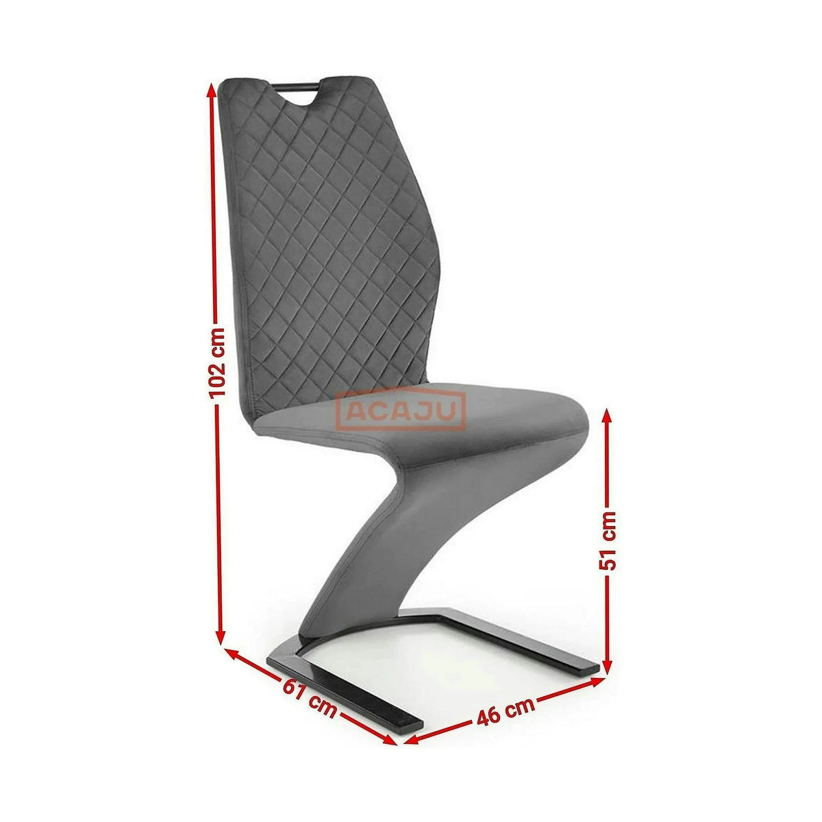 Scaun K442, gri/negru, stofa catifelata/metal, 46x61x102 cm