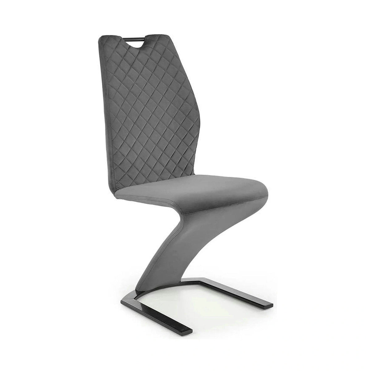Scaun K442, gri/negru, stofa catifelata/metal, 46x61x102 cm