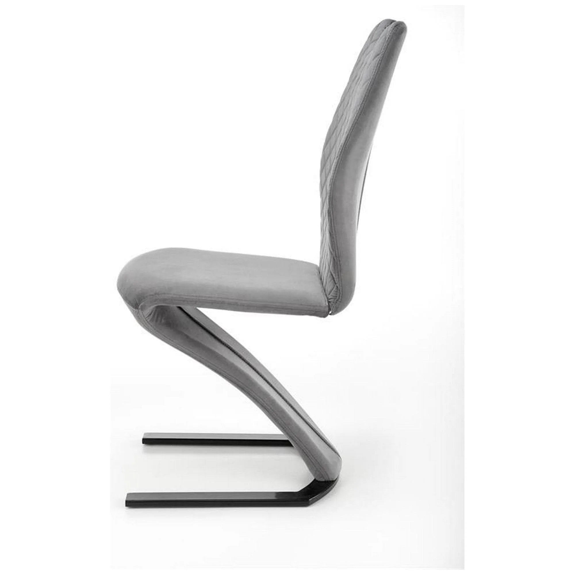 Scaun K442, gri/negru, stofa catifelata/metal, 46x61x102 cm