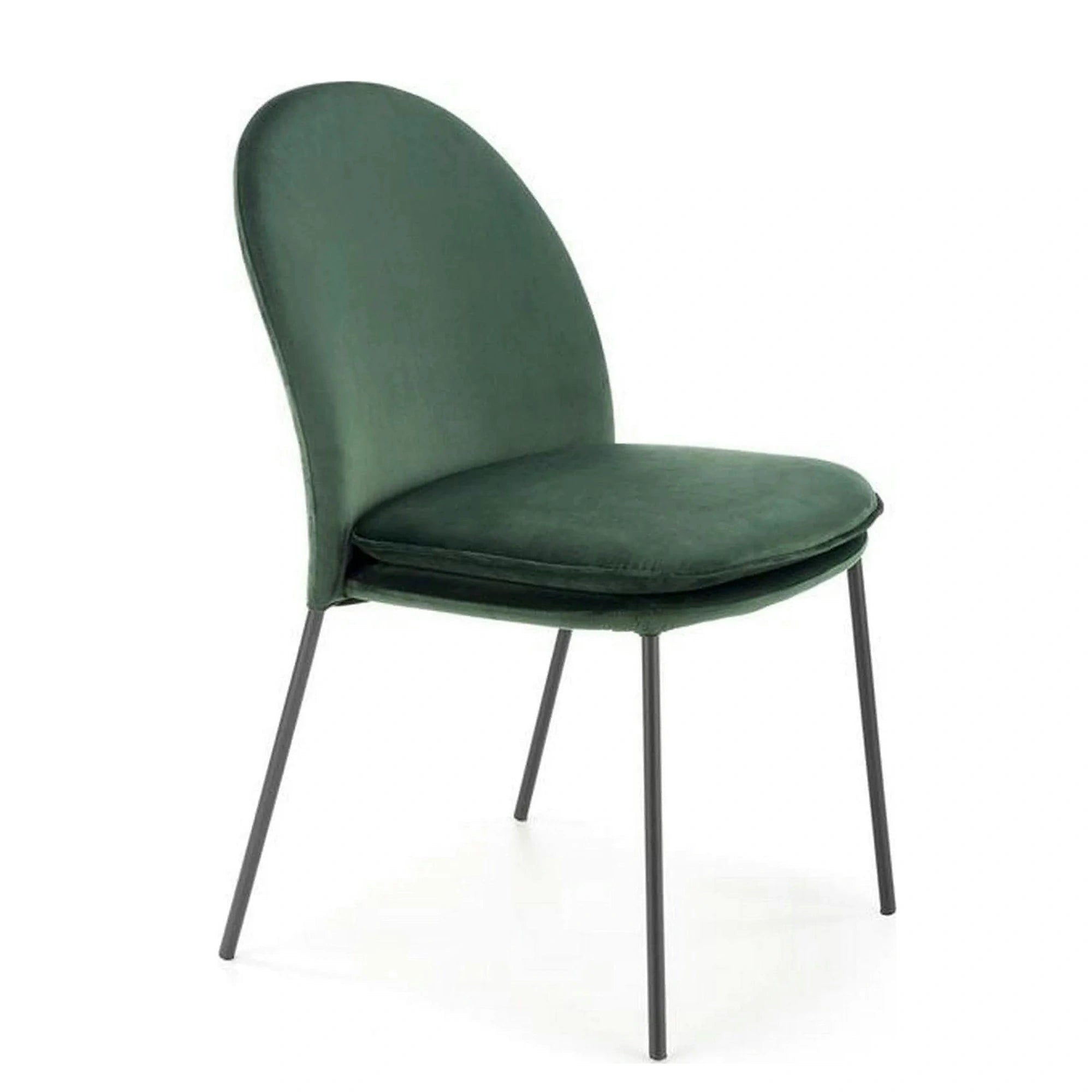 Scaun K443, verde/negru, stofa catifelata/metal, 50x58x84 cm