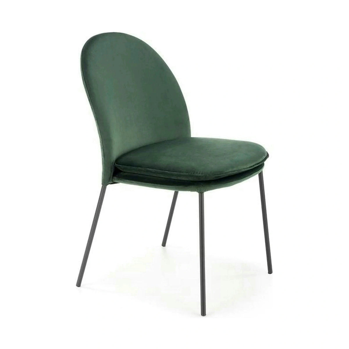 Scaun K443, verde/negru, stofa catifelata/metal, 50x58x84 cm