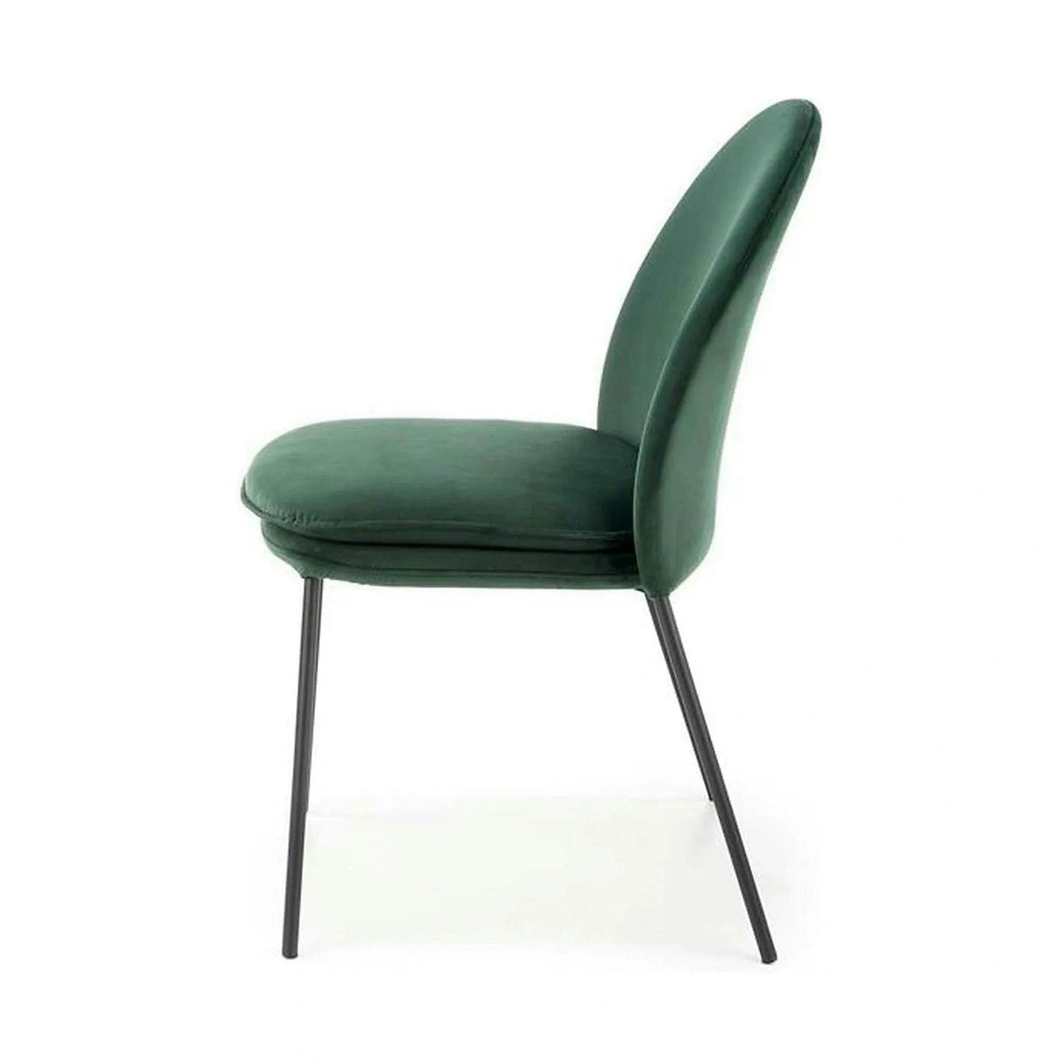 Scaun K443, verde/negru, stofa catifelata/metal, 50x58x84 cm