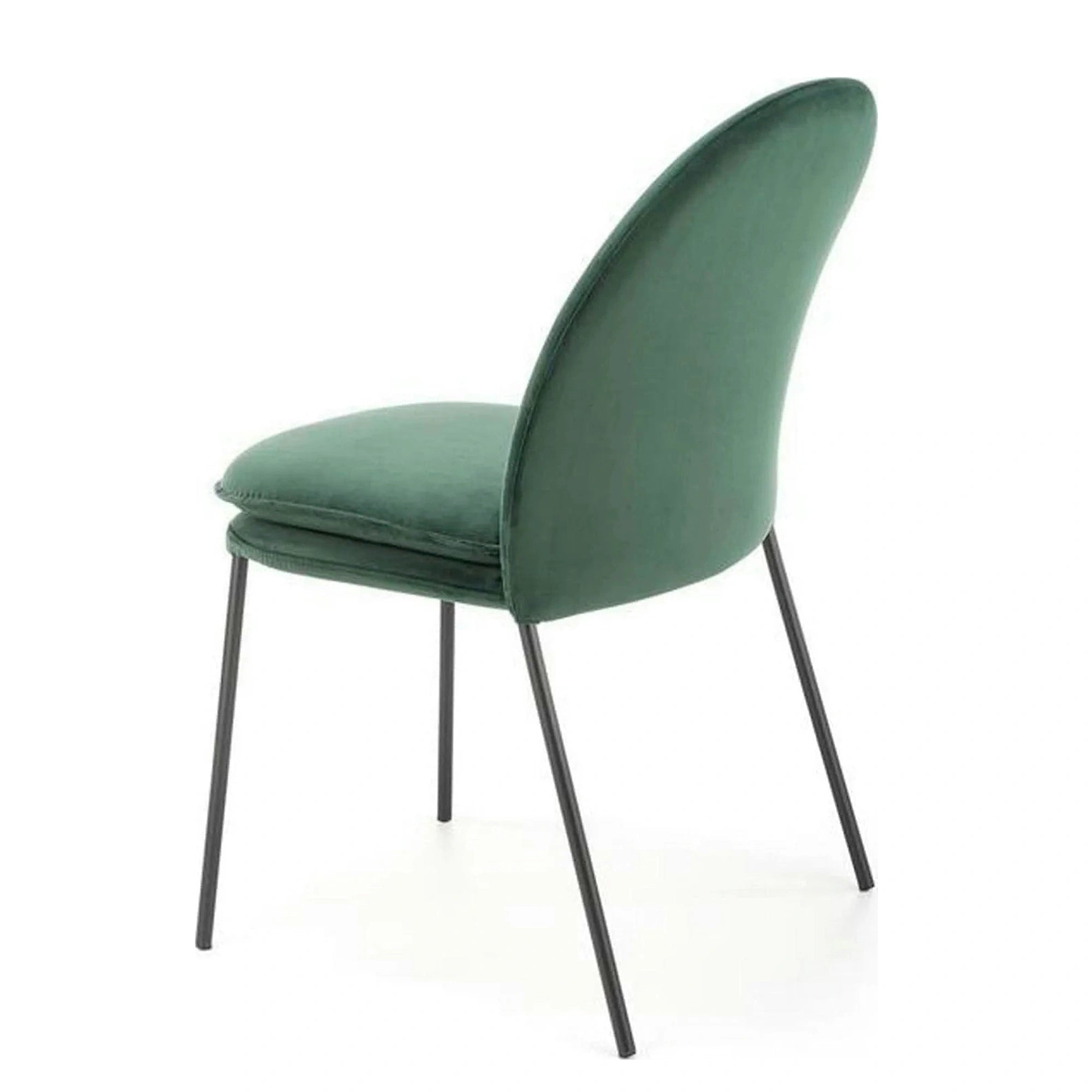 Scaun K443, verde/negru, stofa catifelata/metal, 50x58x84 cm