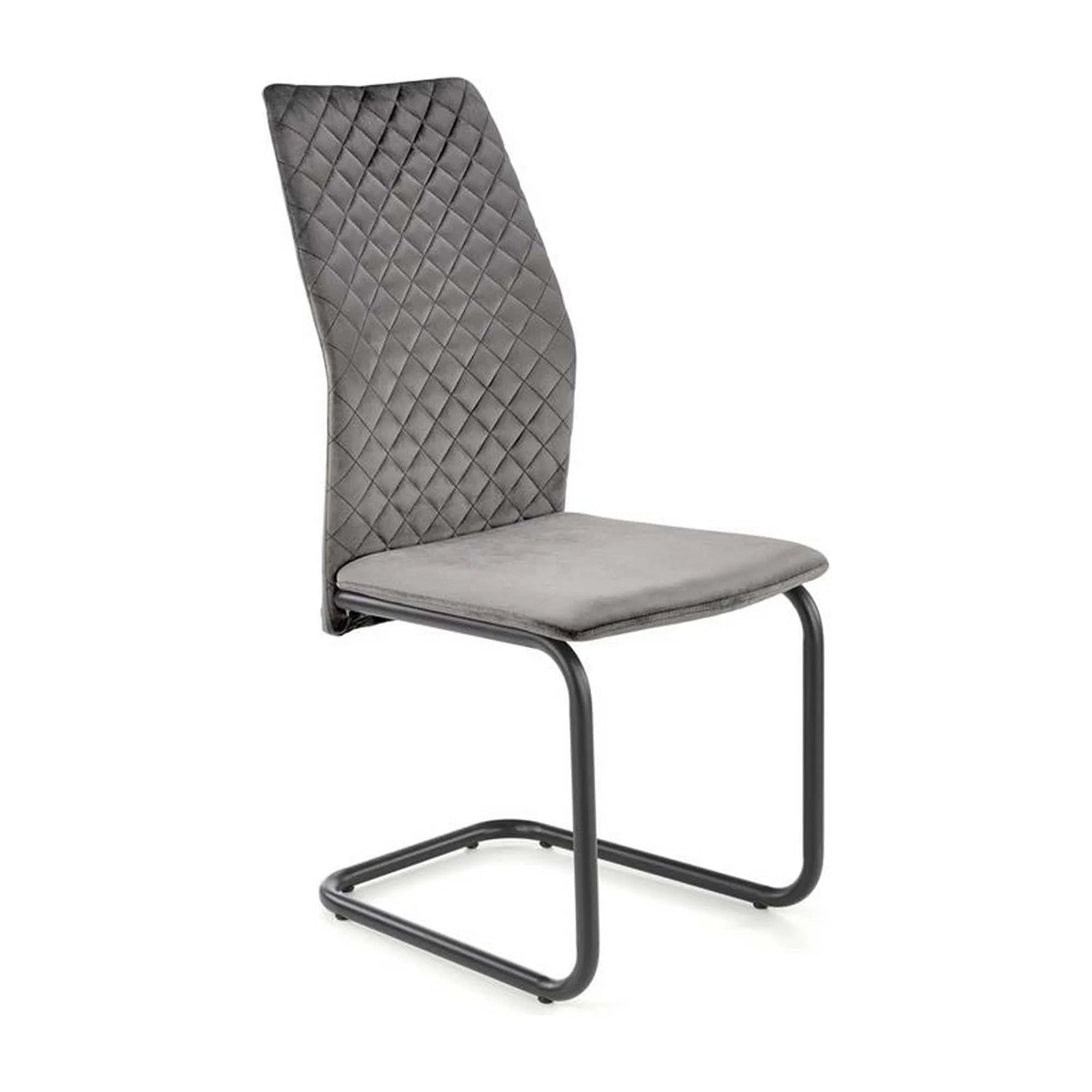 Scaun K444, gri/negru, stofa catifelata/metal, 44x54x97 cm