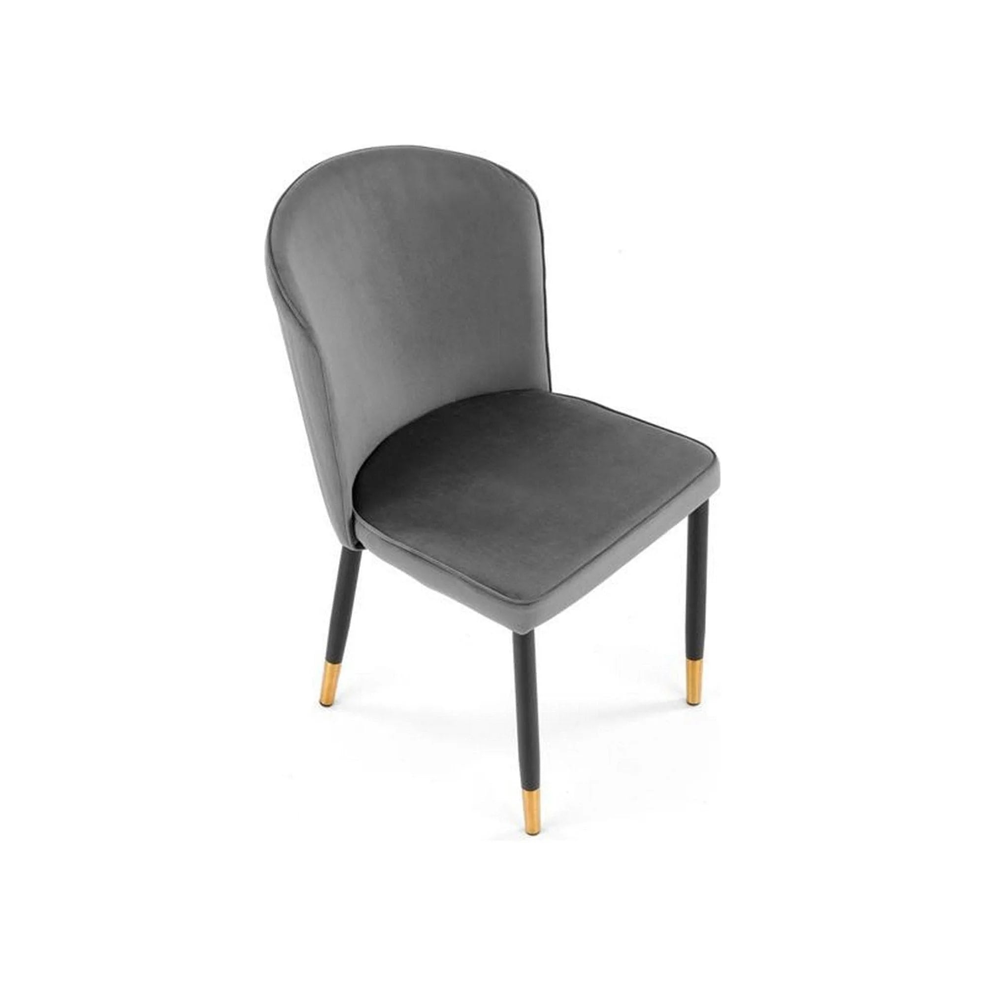 Scaun K446, gri/negru, stofa catifelata/metal, 51x55x86 cm