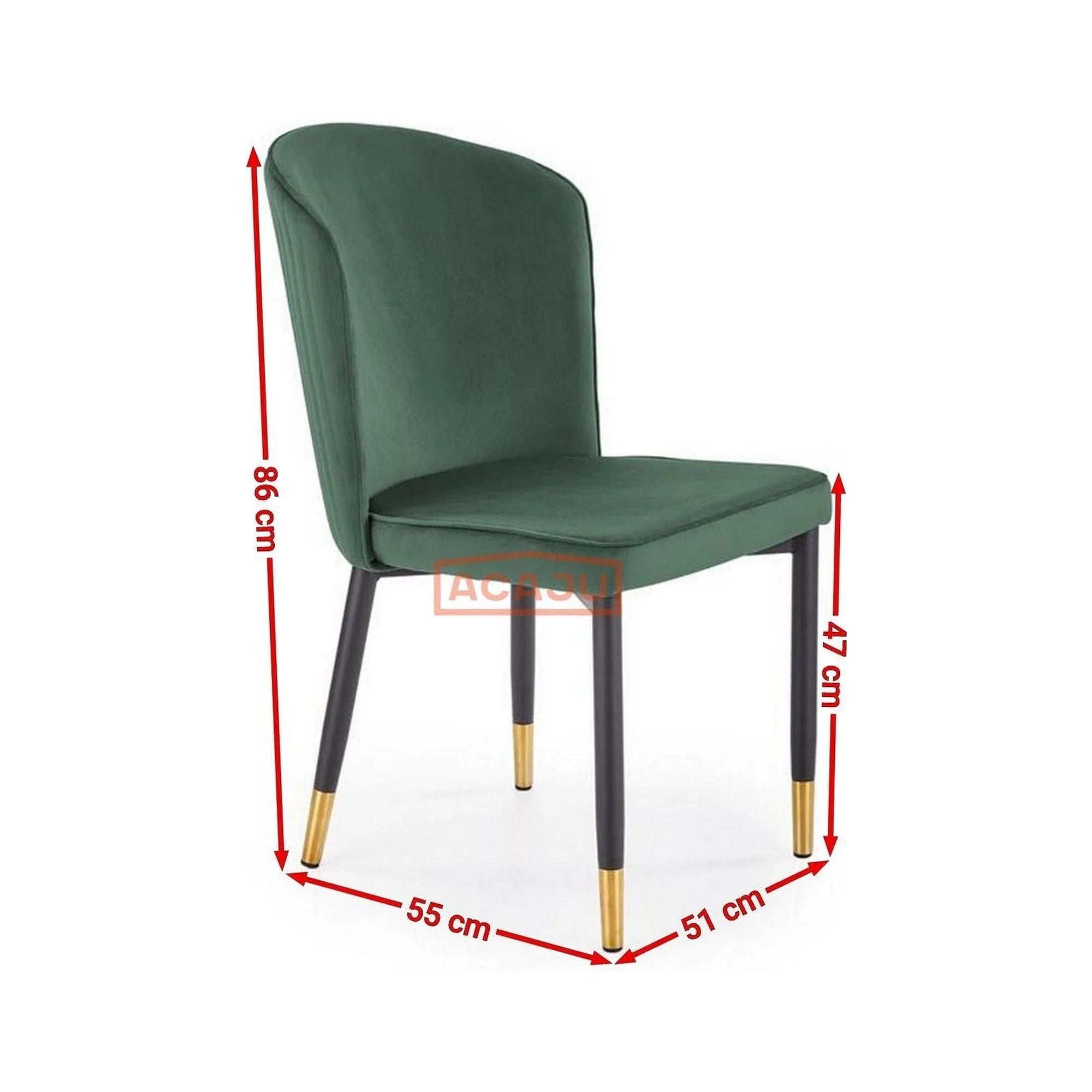 Scaun K446, verde/negru, stofa catifelata/metal, 51x55x86 cm