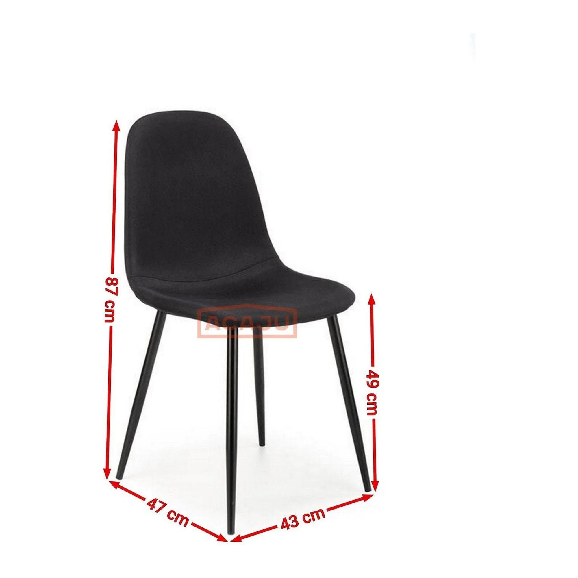 Scaun K449, negru, stofa, 43x47x87 cm