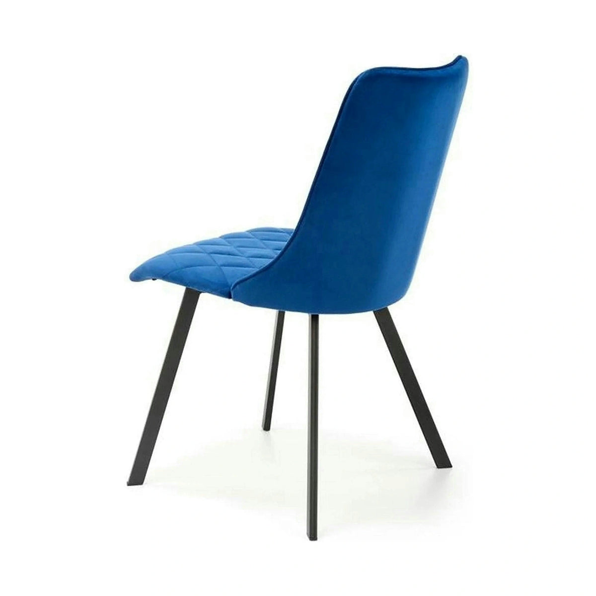 Scaun K450, albastru/negru, stofa catifelata/metal, 44x58x85 cm