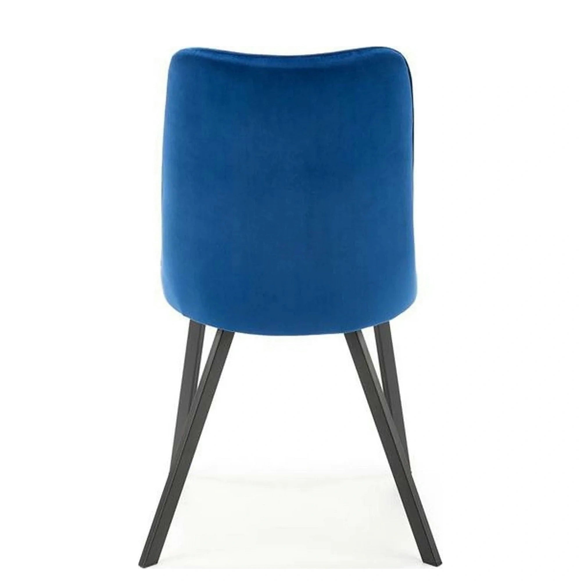 Scaun K450, albastru/negru, stofa catifelata/metal, 44x58x85 cm