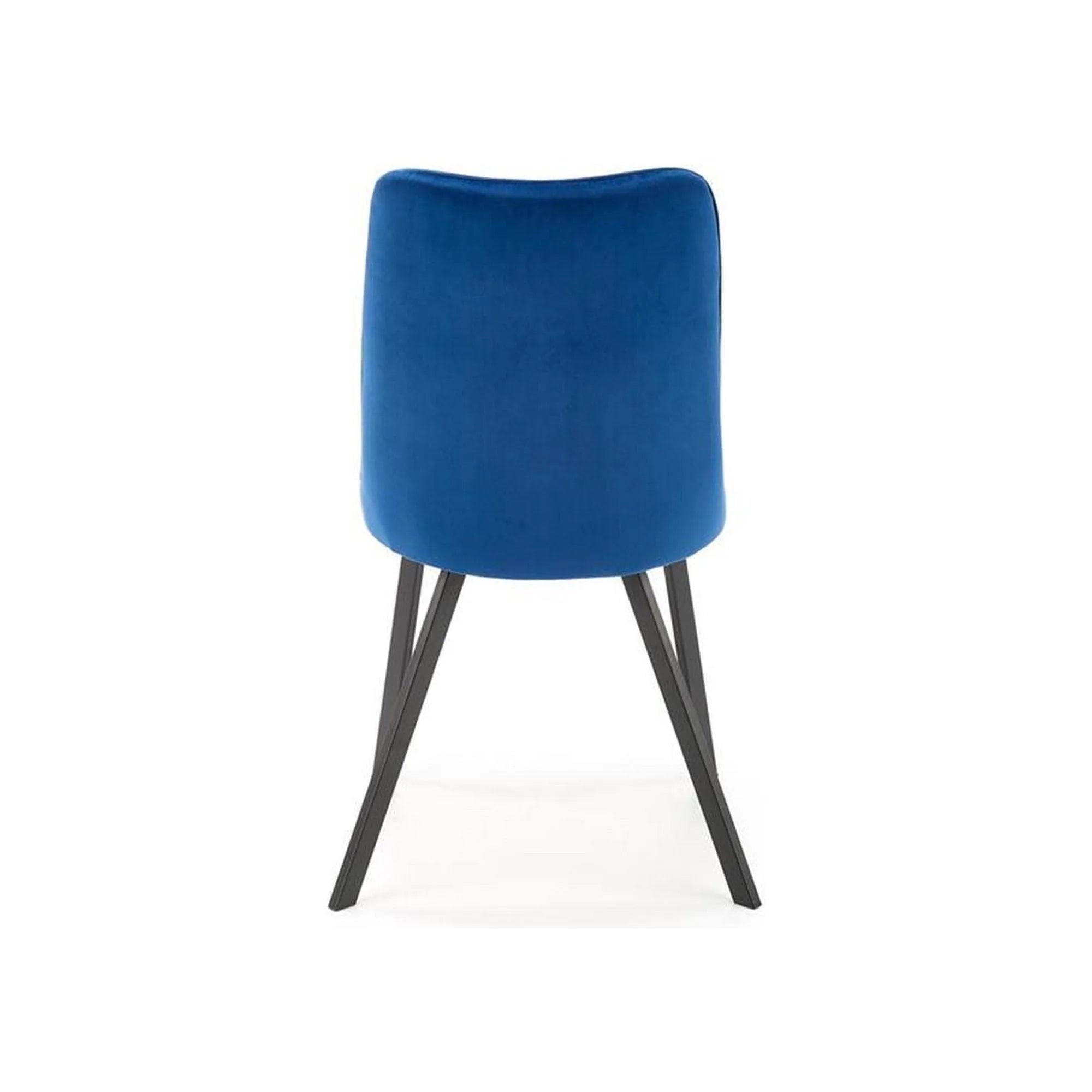 Scaun K450, albastru/negru, stofa catifelata/metal, 44x58x85 cm