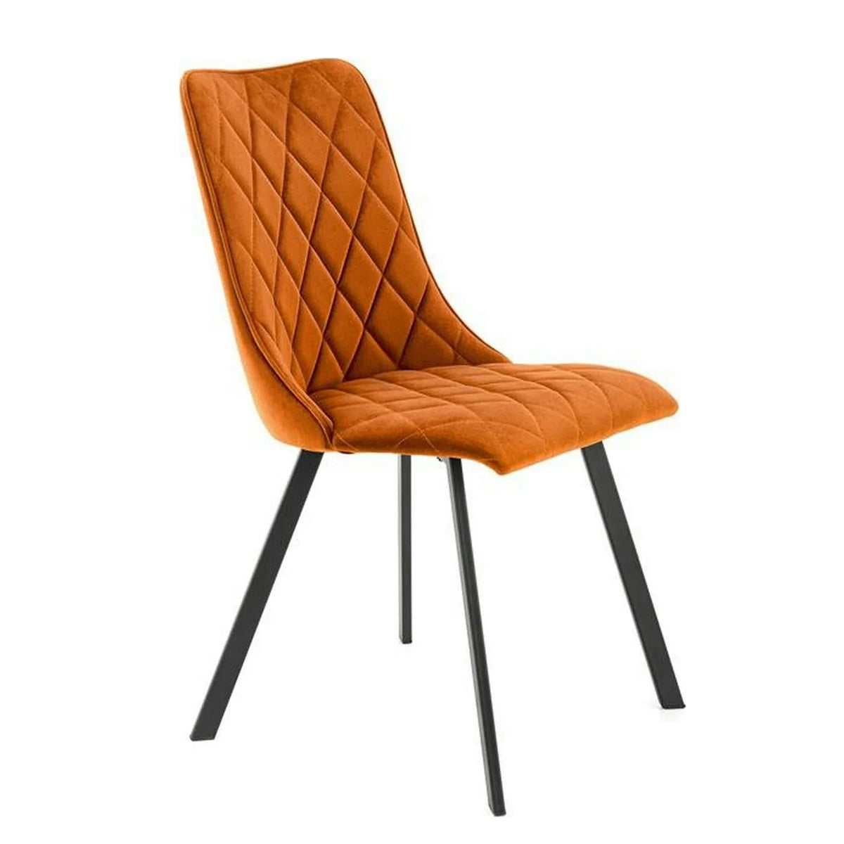 Scaun K450, caramiziu/negru, stofa catifelata/metal, 44x58x85 cm