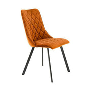Scaun K450, caramiziu/negru, stofa catifelata/metal, 44x58x85 cm