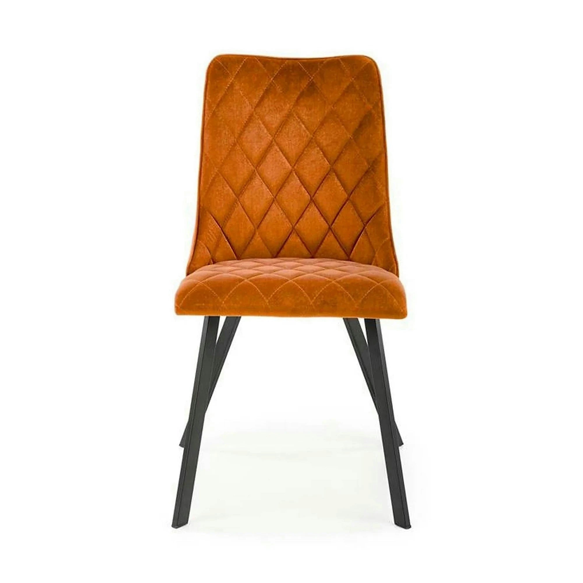 Scaun K450, caramiziu/negru, stofa catifelata/metal, 44x58x85 cm