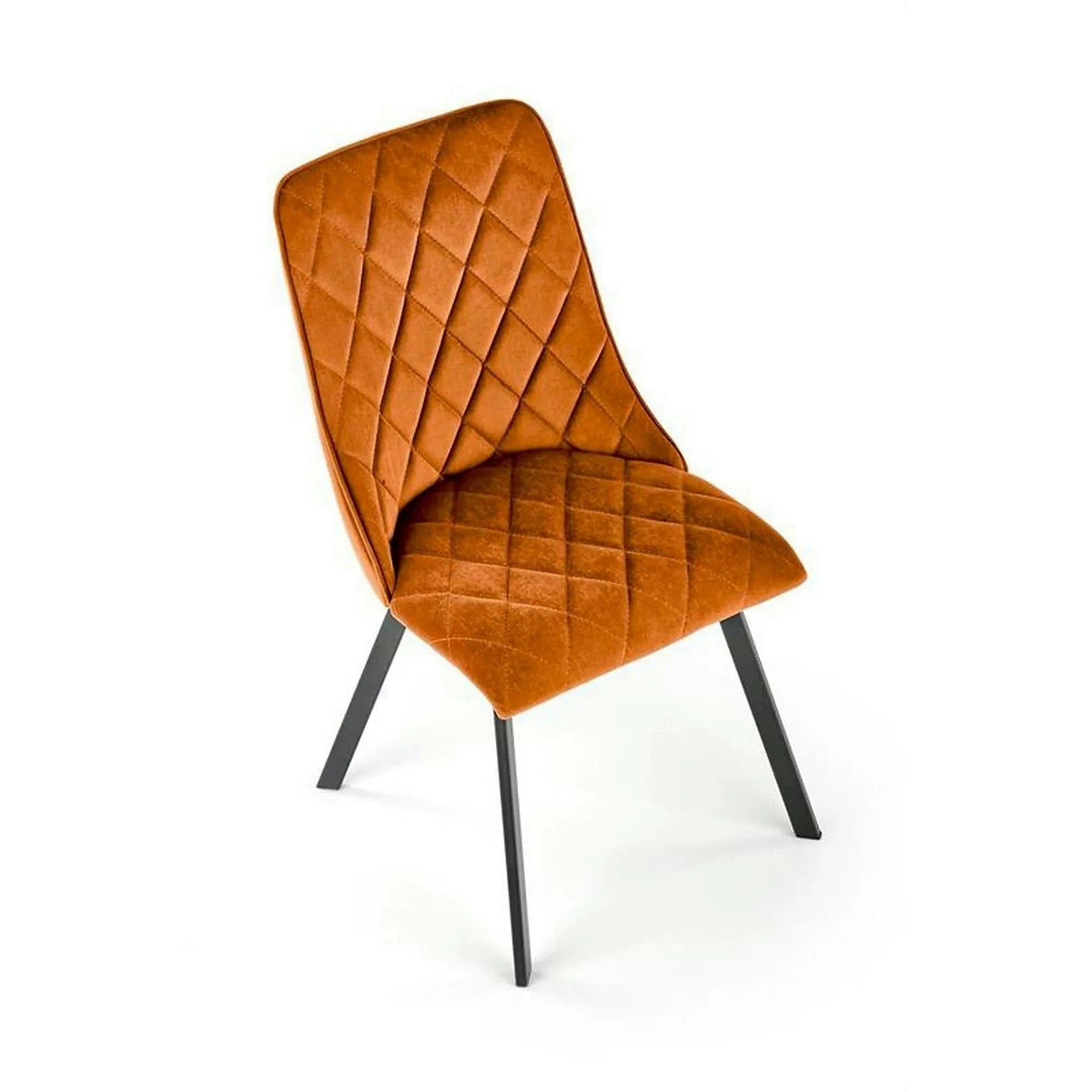 Scaun K450, caramiziu/negru, stofa catifelata/metal, 44x58x85 cm