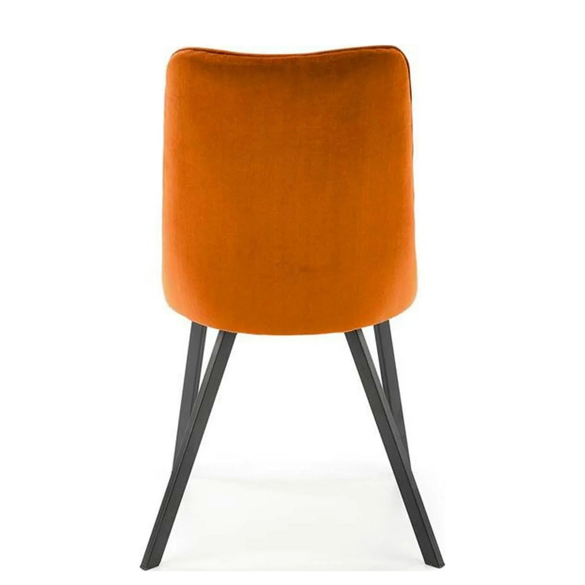 Scaun K450, caramiziu/negru, stofa catifelata/metal, 44x58x85 cm