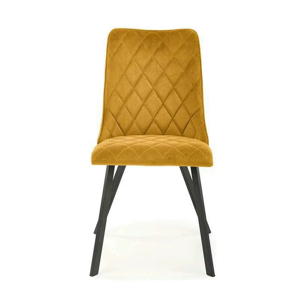 Scaun K450, galben mustar/negru, stofa catifelata/metal, 44x58x85 cm