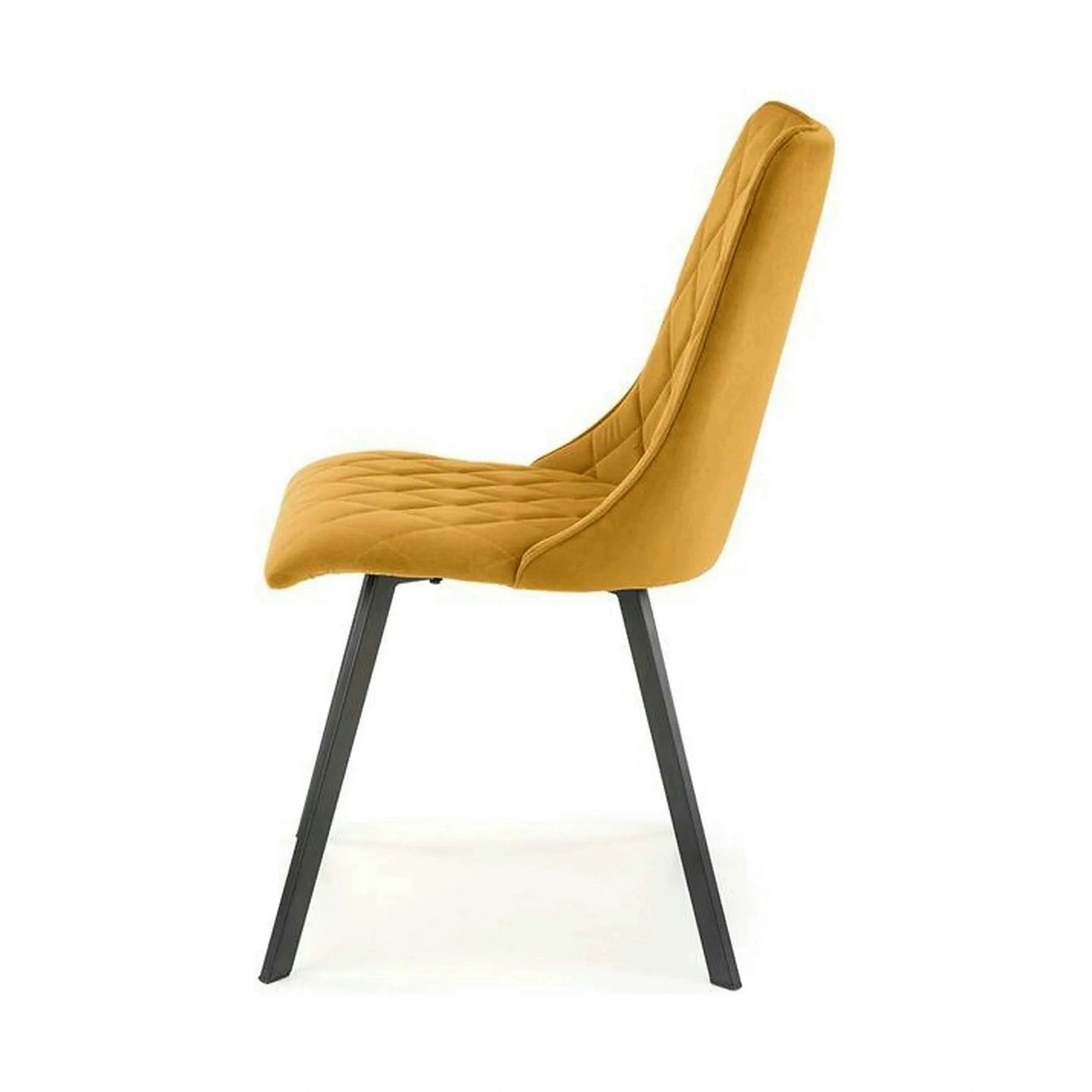 Scaun K450, galben mustar/negru, stofa catifelata/metal, 44x58x85 cm