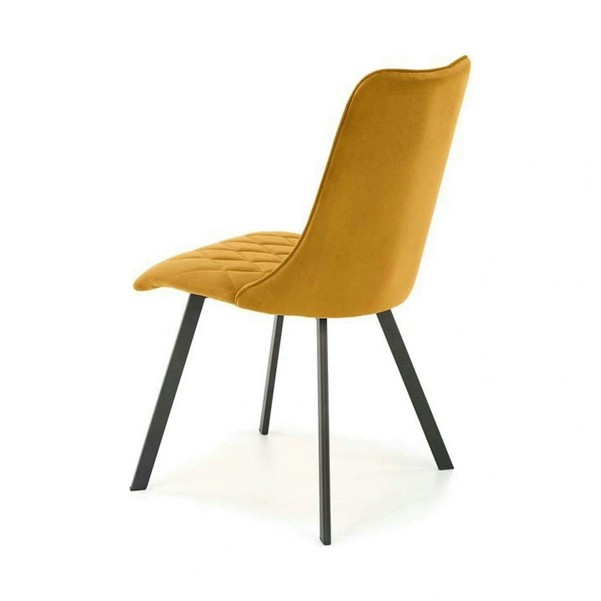 Scaun K450, galben mustar/negru, stofa catifelata/metal, 44x58x85 cm