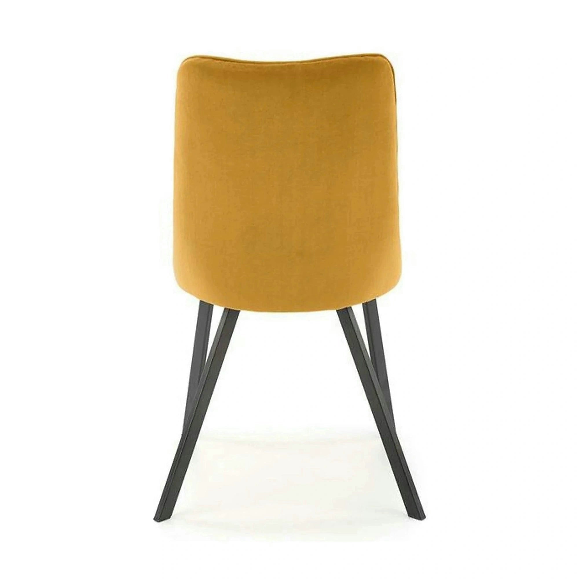 Scaun K450, galben mustar/negru, stofa catifelata/metal, 44x58x85 cm