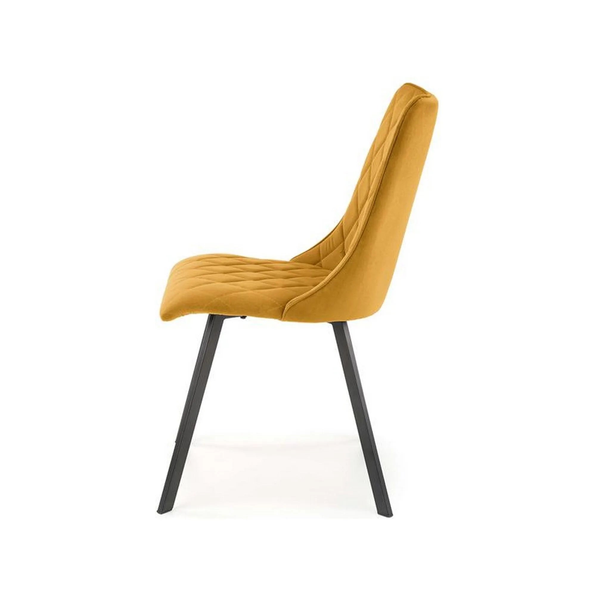 Scaun K450, galben mustar/negru, stofa catifelata/metal, 44x58x85 cm