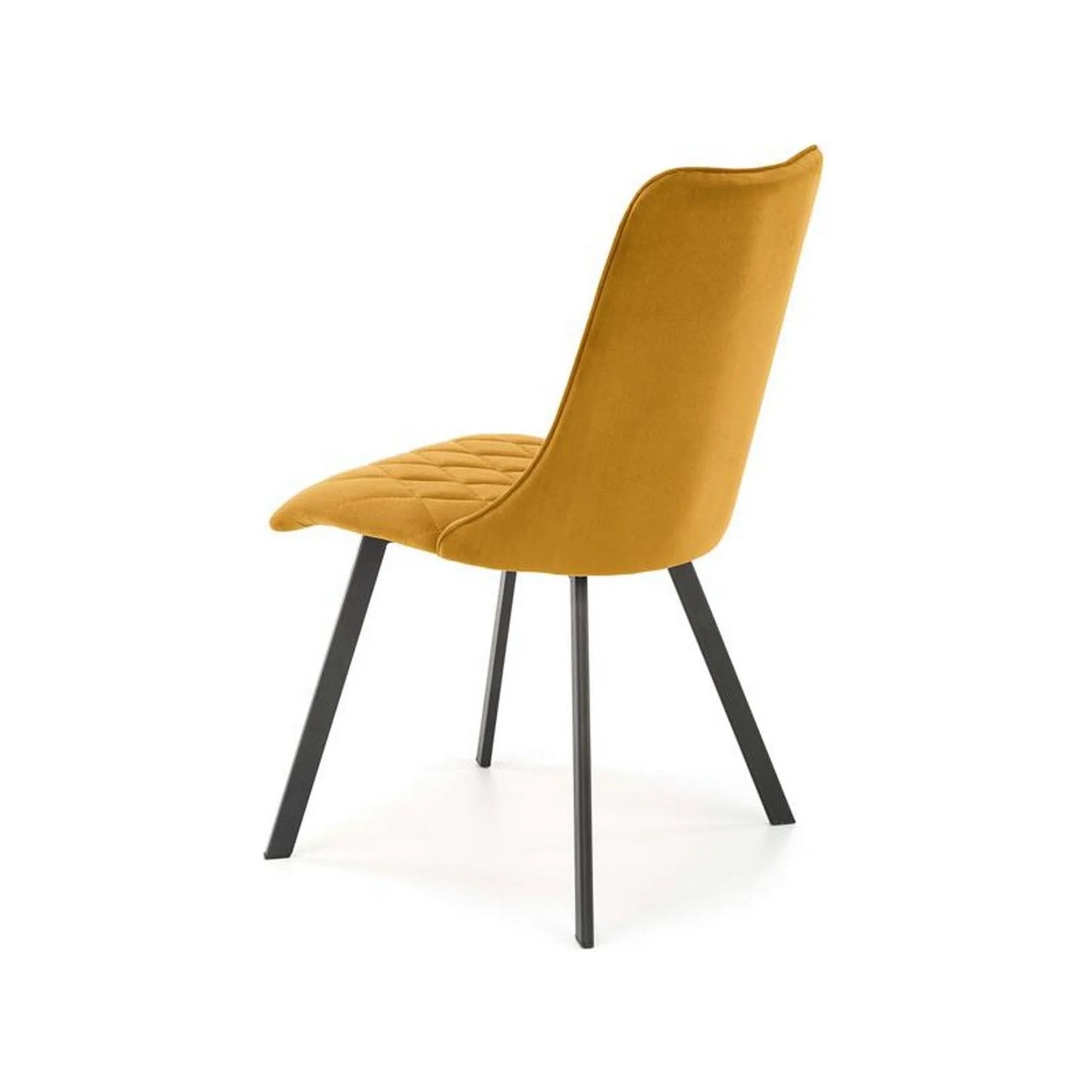 Scaun K450, galben mustar/negru, stofa catifelata/metal, 44x58x85 cm