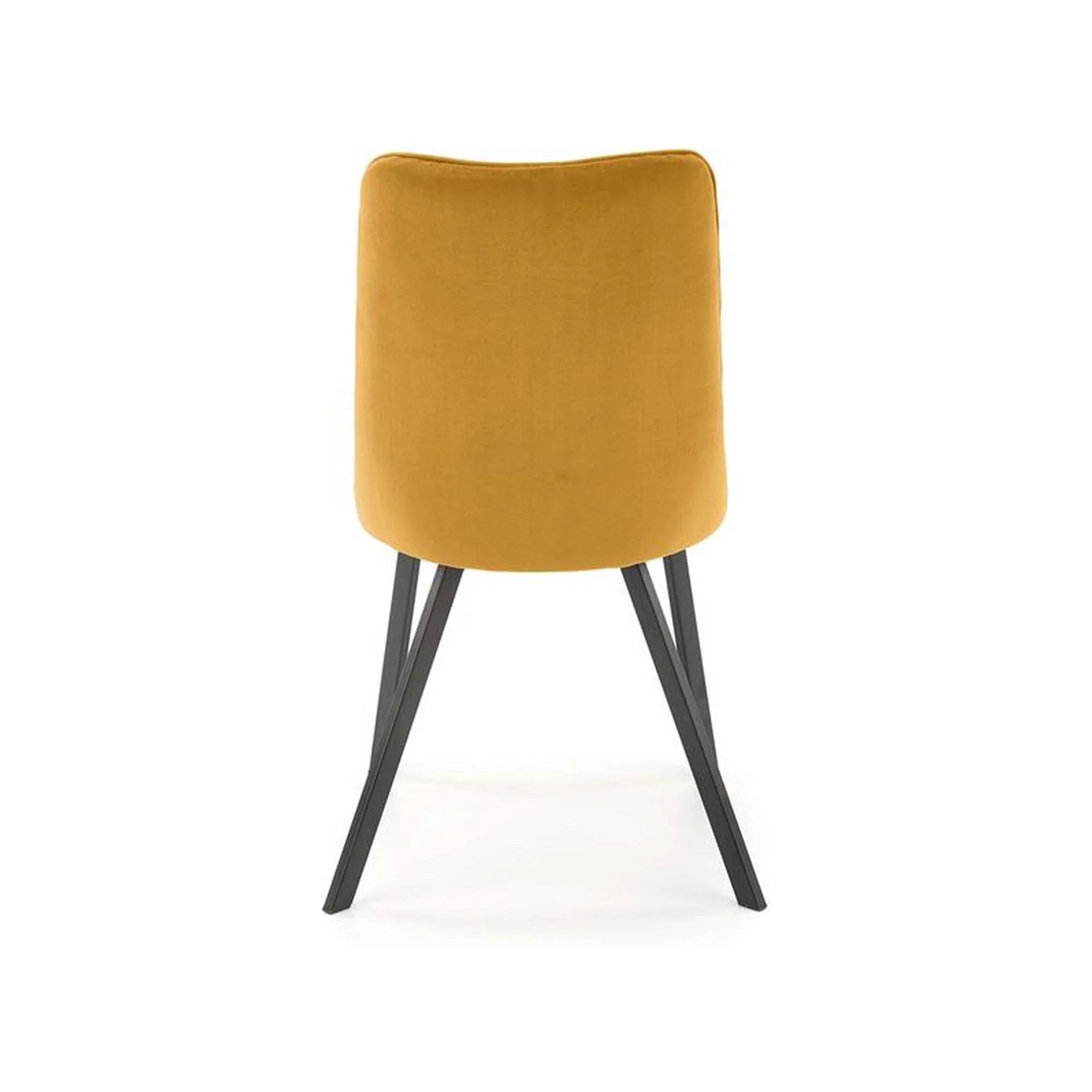 Scaun K450, galben mustar/negru, stofa catifelata/metal, 44x58x85 cm