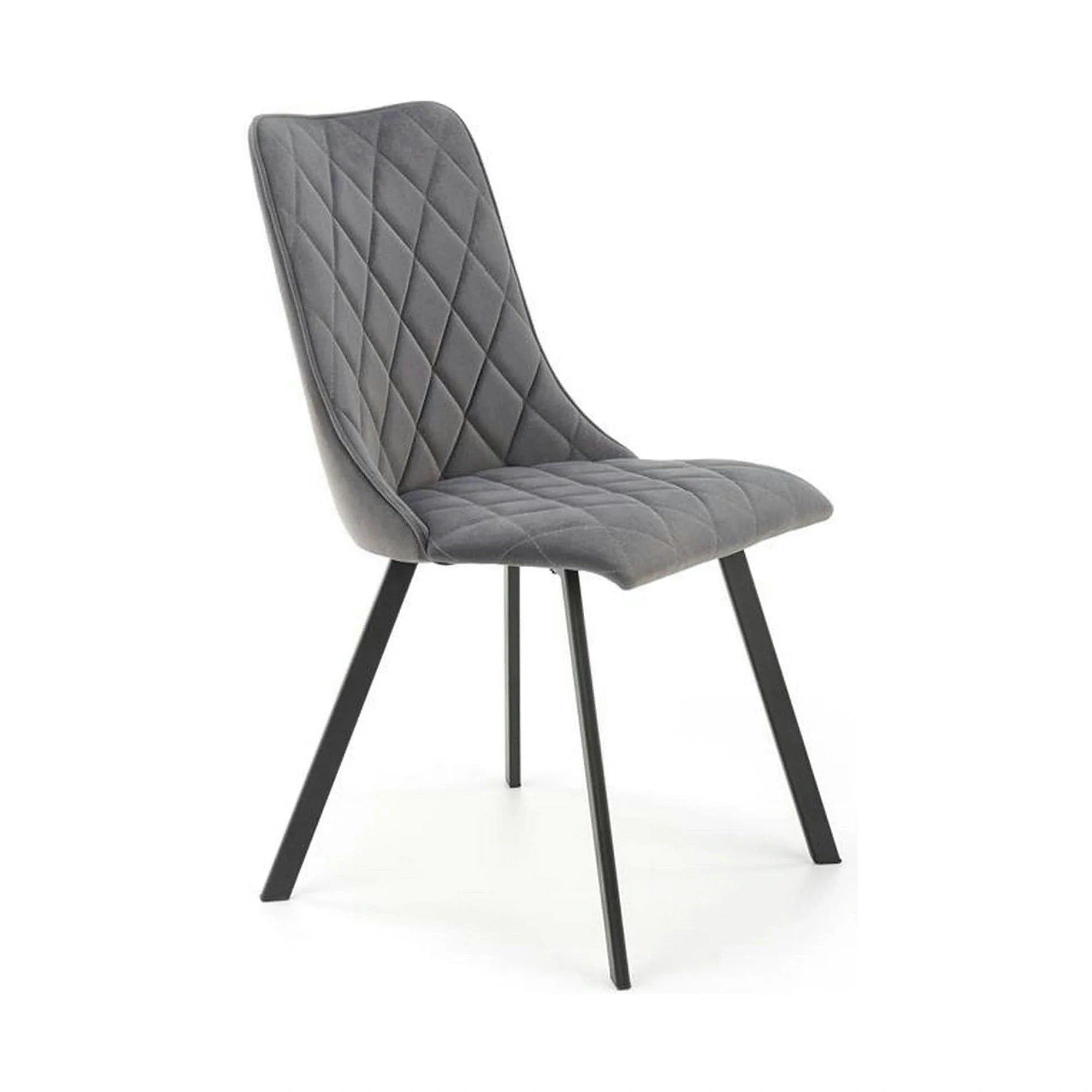 Scaun K450, gri/negru, stofa catifelata/metal, 44x58x85 cm