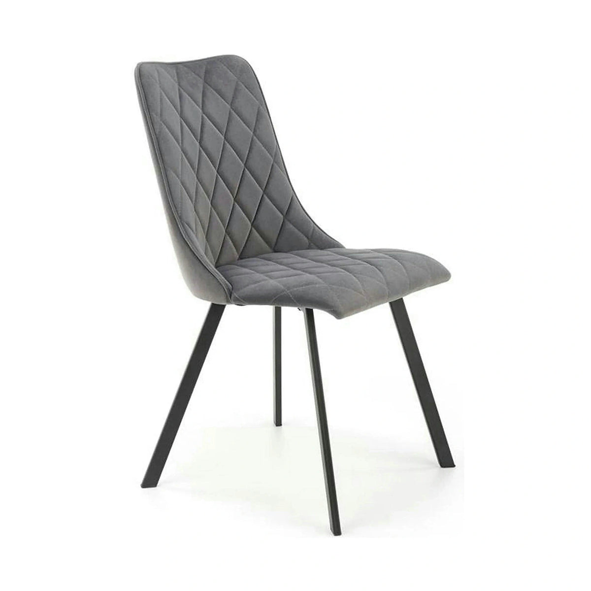 Scaun K450, gri/negru, stofa catifelata/metal, 44x58x85 cm