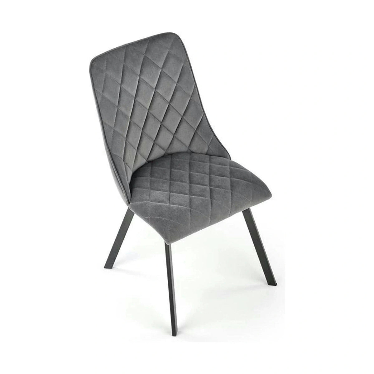 Scaun K450, gri/negru, stofa catifelata/metal, 44x58x85 cm