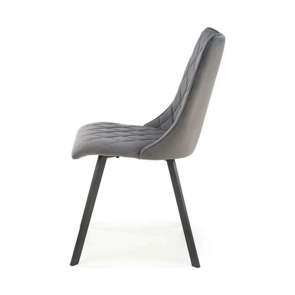 Scaun K450, gri/negru, stofa catifelata/metal, 44x58x85 cm